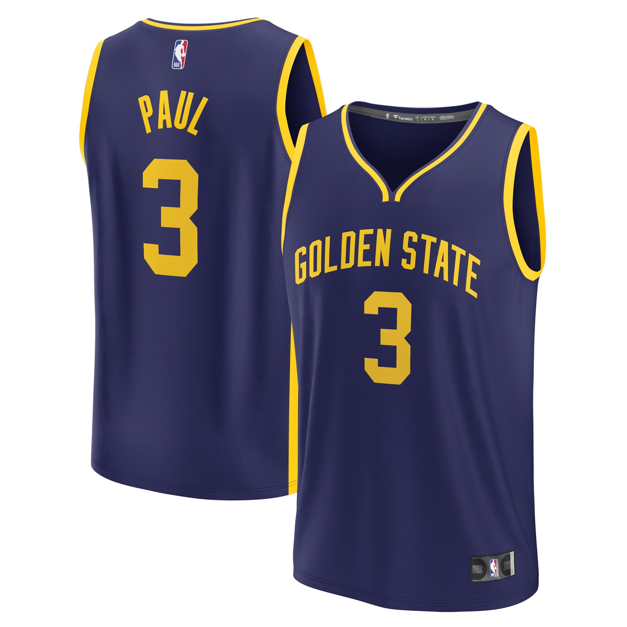 Chris Paul Golden State Warriors Fanatics Youth Fast Break Player Basketball Jersey - Statement Edition - Navy