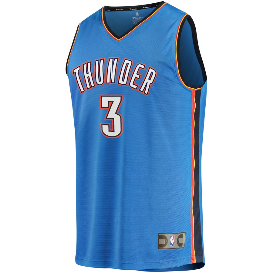 Alternative view of Chris Paul Oklahoma City Thunder Fanatics Branded Youth Fast Break Replica Player Basketball Jersey Blue - Icon Edition