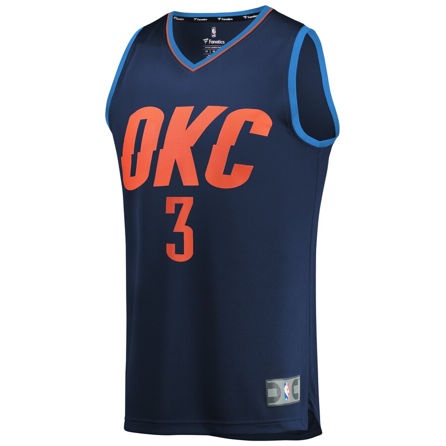 Alternative view of Chris Paul Oklahoma City Thunder Fanatics Branded Youth Fast Break Replica Player Basketball Jersey Navy - Statement Edition