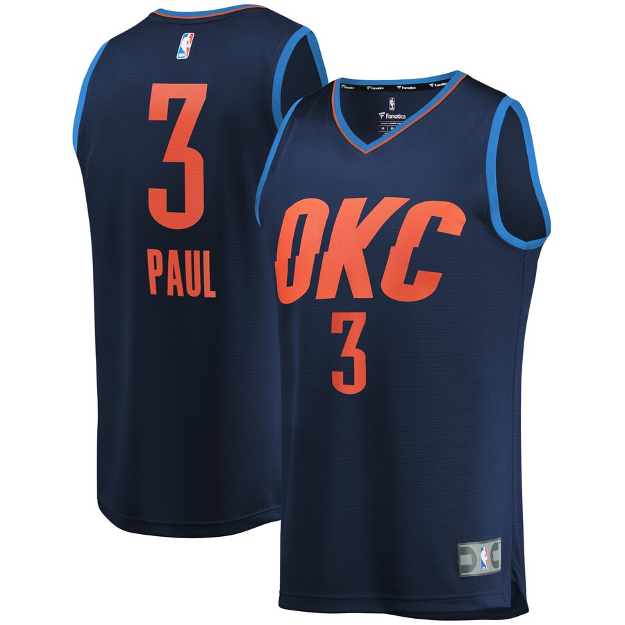 Chris Paul Oklahoma City Thunder Fanatics Branded Youth Fast Break Replica Player Basketball Jersey Navy - Statement Edition