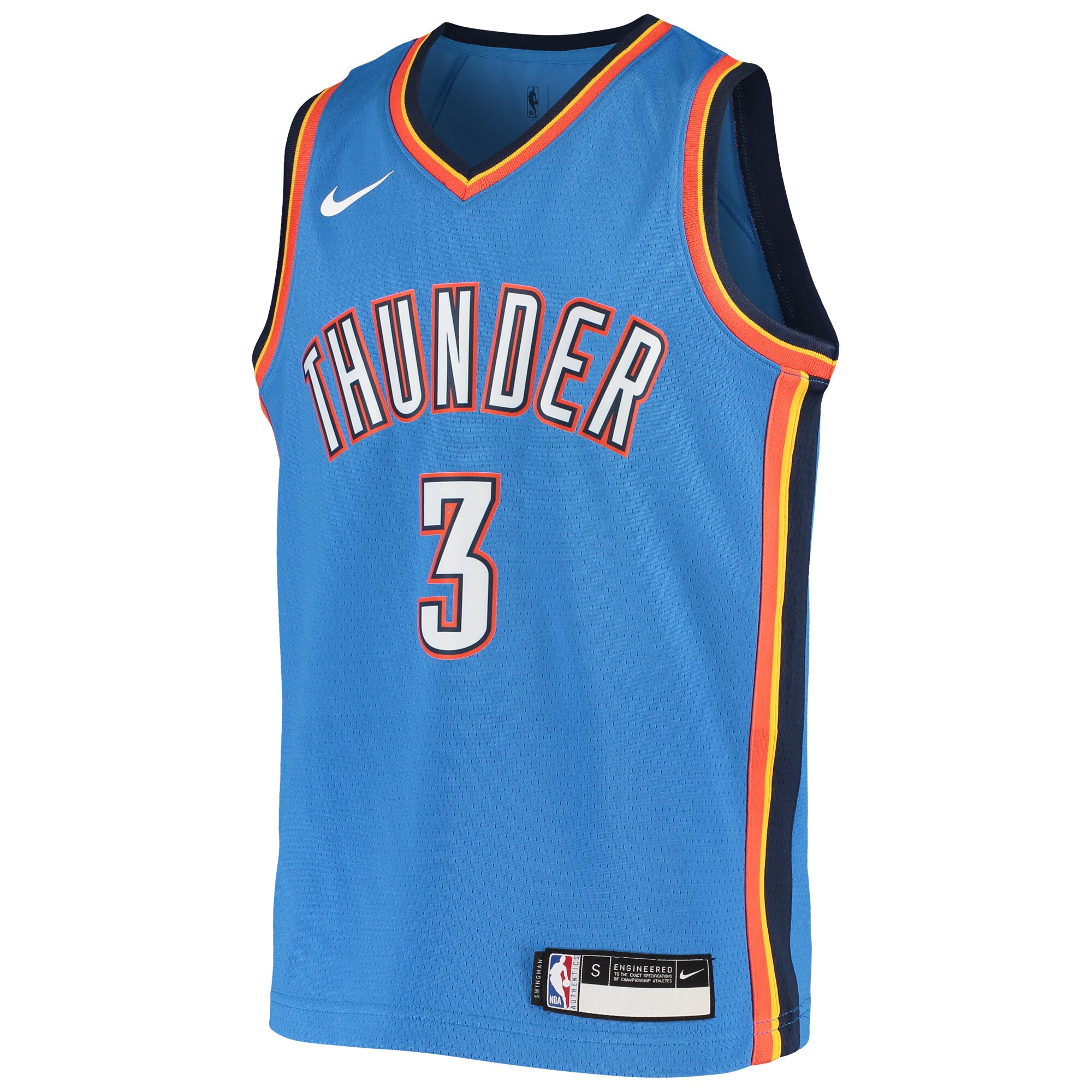 Alternative view of Chris Paul Oklahoma City Thunder Youth Team Swingman Basketball Jersey – Blue