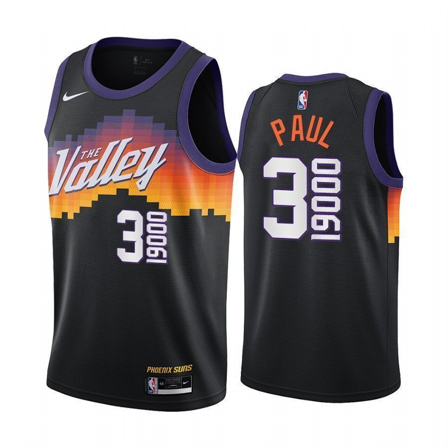 Chris Paul Phoenix Suns 19000 Points Black Basketball Jersey 60th Player In History Special Commemoration - JS436 