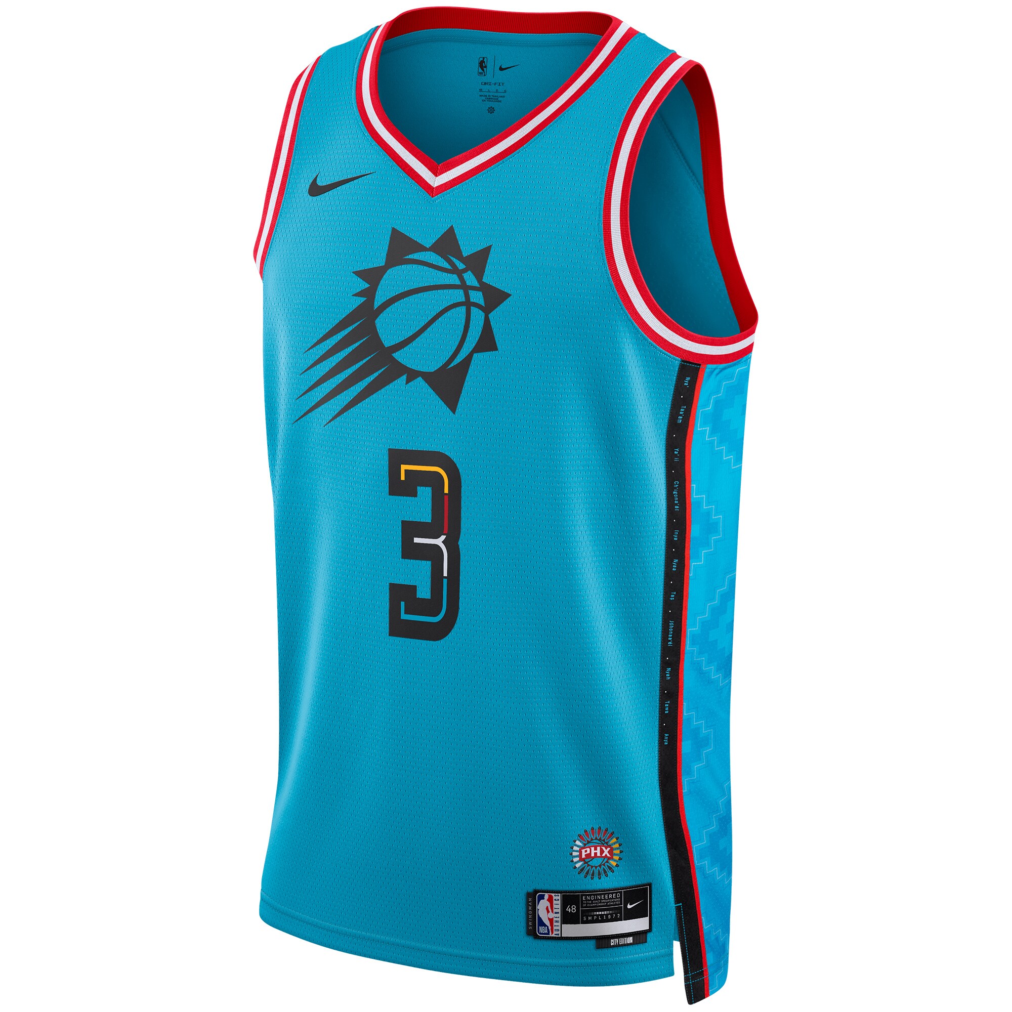 Alternative view of Chris Paul Phoenix Suns Unisex 2022/23 Swingman Basketball Jersey – City Edition – Turquoise