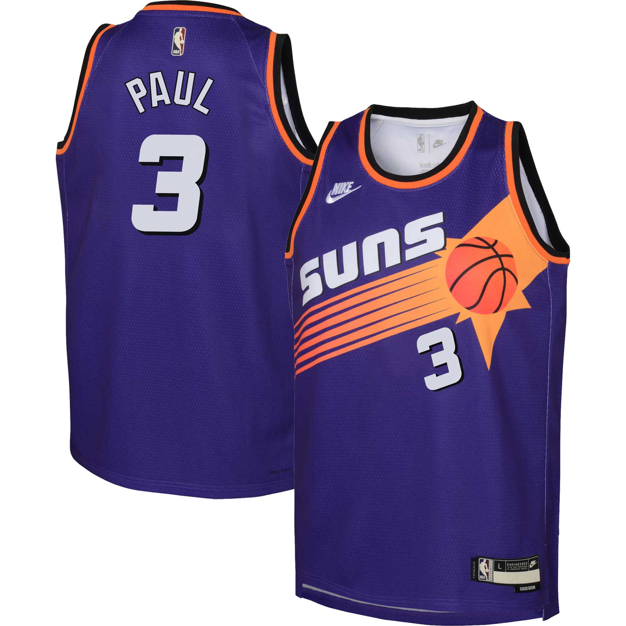 Chris Paul Phoenix Suns Youth 2022/23 Swingman Basketball Jersey Purple - Classic Edition