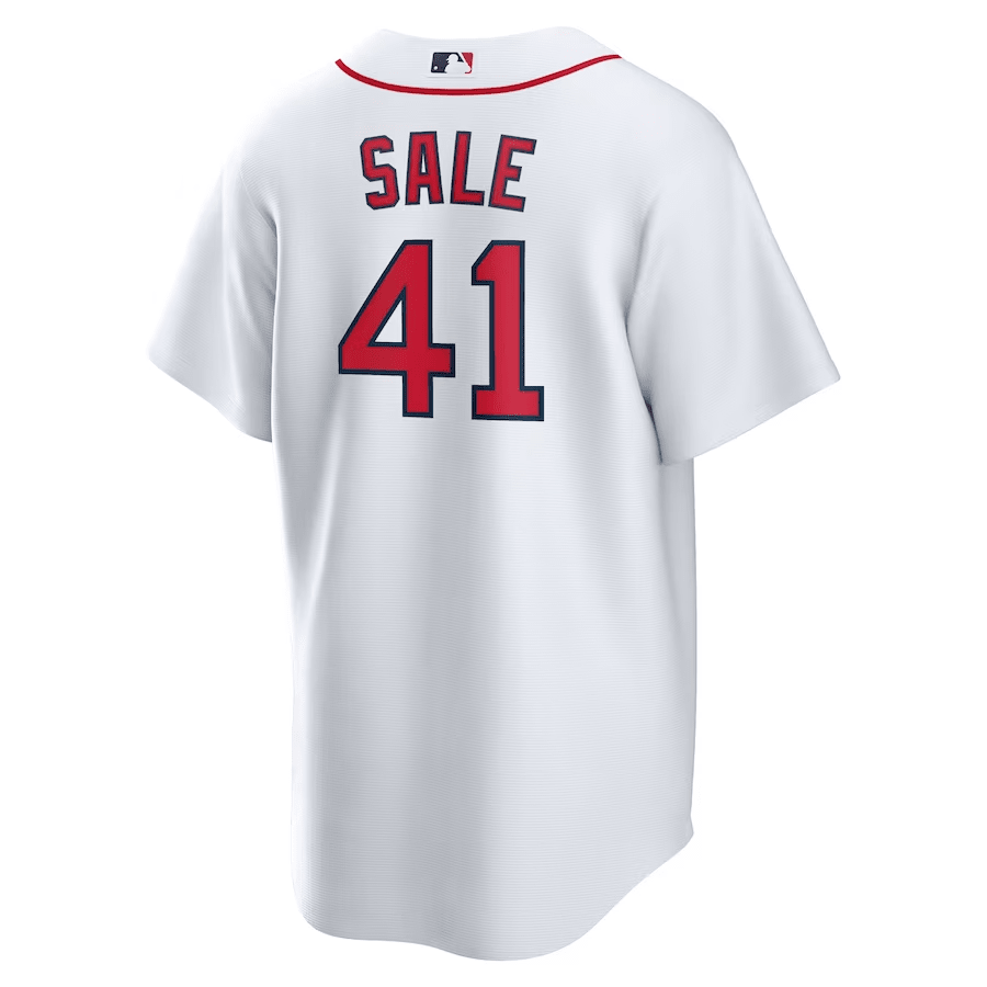 Alternative view of Chris Sale 41 Boston Red Sox Home Men Baseball Jersey - White