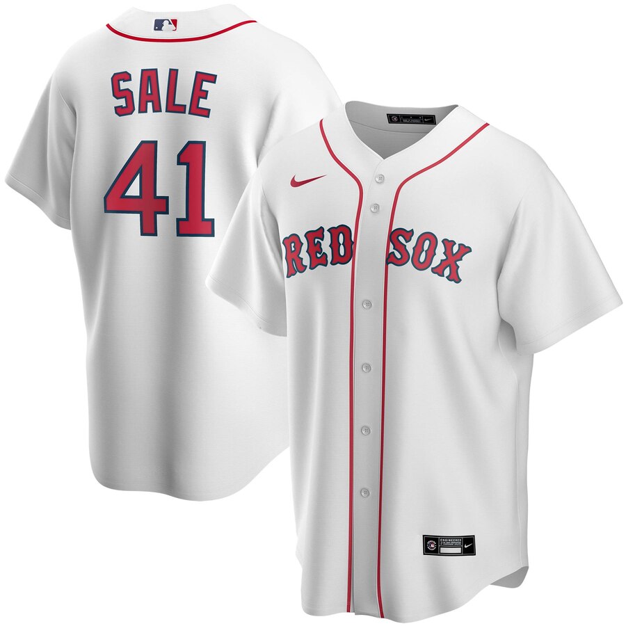 Chris Sale Boston Red Sox Home 2020 Replica Player Baseball Jersey ÃƒÂ¢Ã¢â€šÂ¬Ã¢â‚¬Å“ White