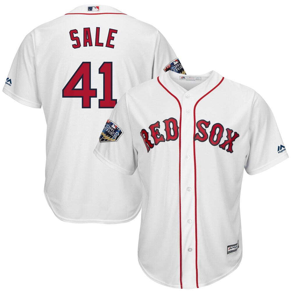 Chris Sale Boston Red Sox Majestic 2018 World Series Cool Base Player Baseball Jersey - White