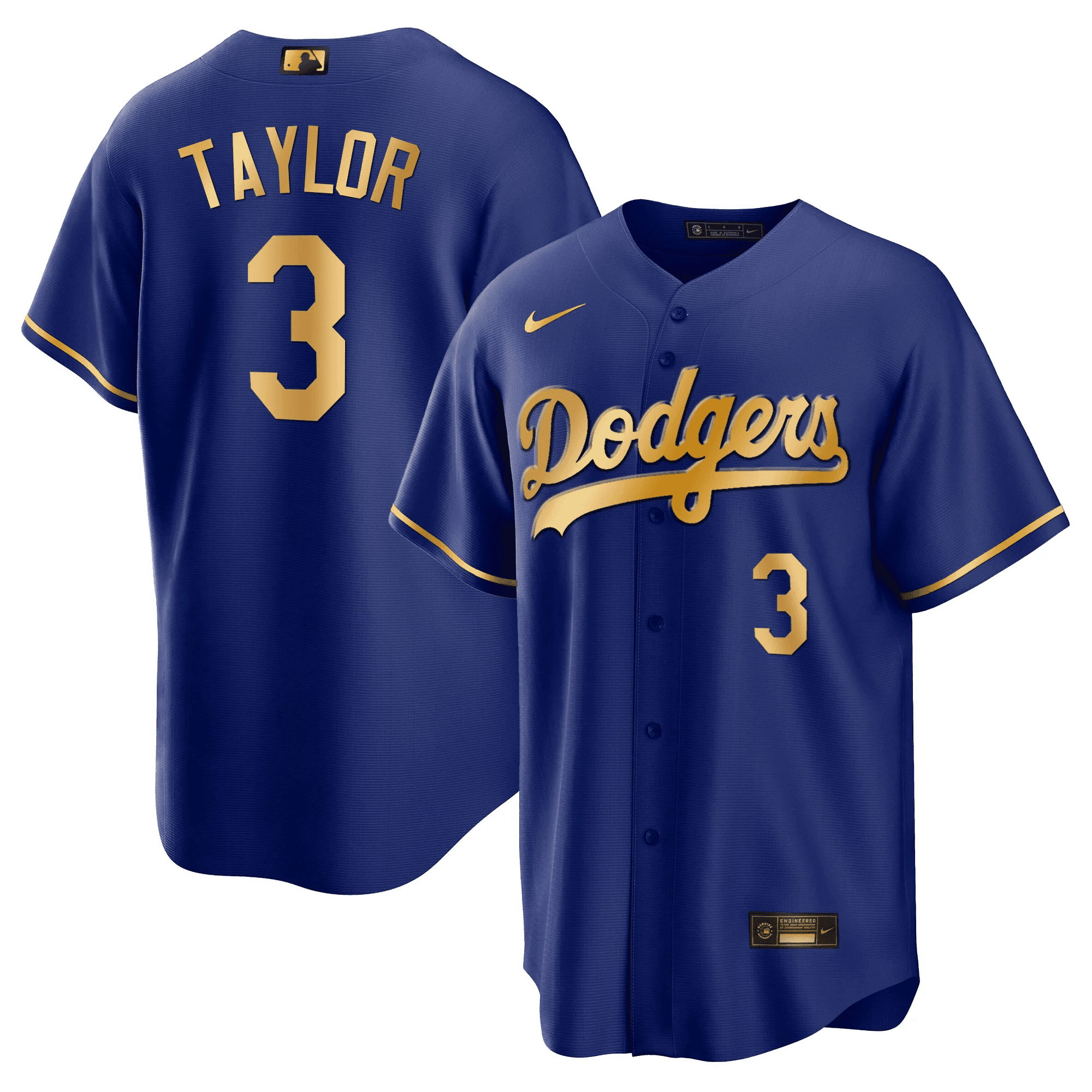 Chris Taylor 3 Los Angeles Dodgers Baseball Men Jersey - Cool Royal Gold 