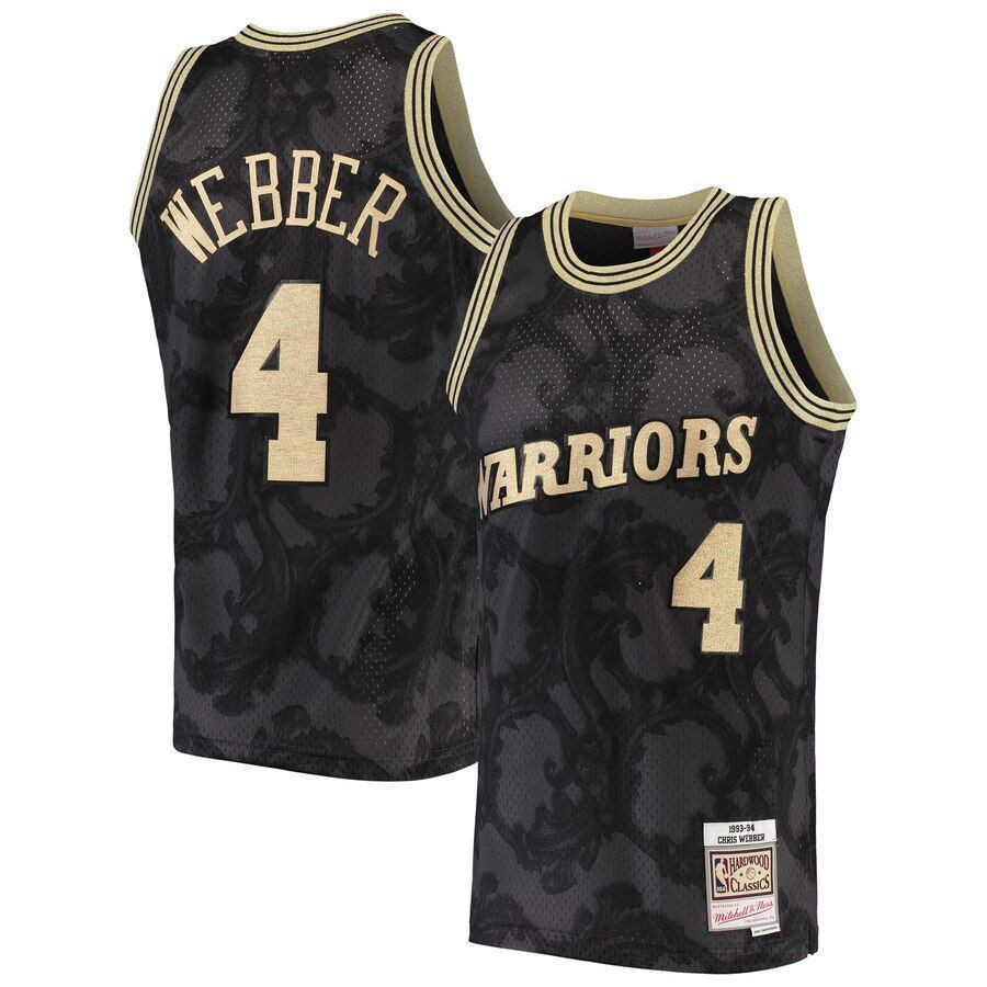Chris Webber Golden State Warriors Mitchell & Ness 1993-94 Hardwood Classics Toile Swingman Basketball Jersey - Black - JS784 
