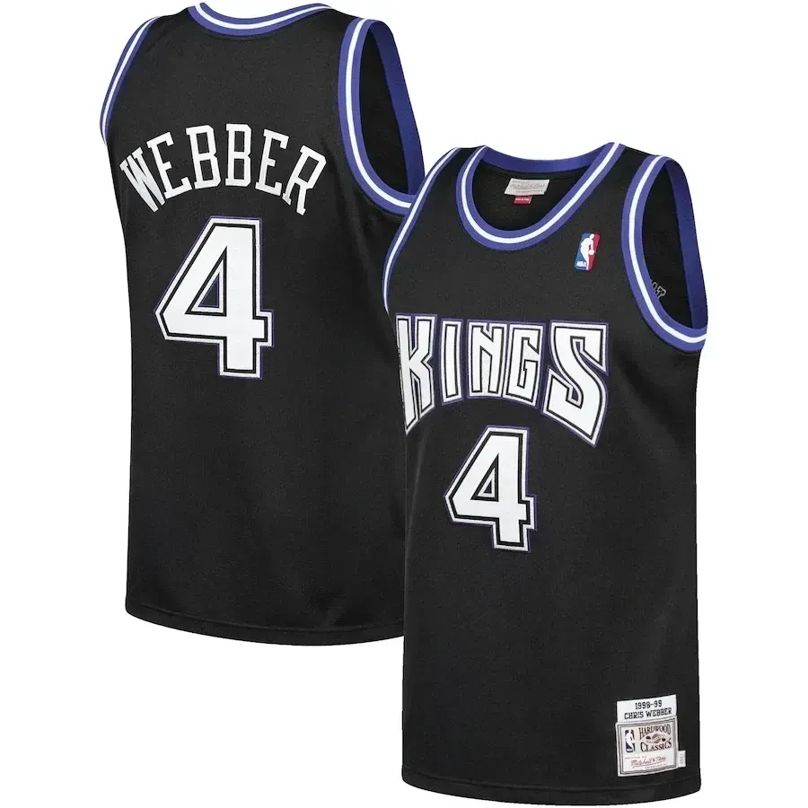 Chris Webber Sacramento Kings Mitchell & Ness 1998-99 Hardwood Classics Basketball Jersey - Black - JS634 
