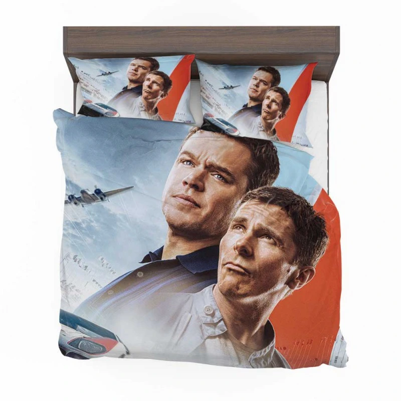 Alternative view of Christian Bale Matt Damon In Ford V Ferrari Film Bedding Set - Custom Bedding Set
