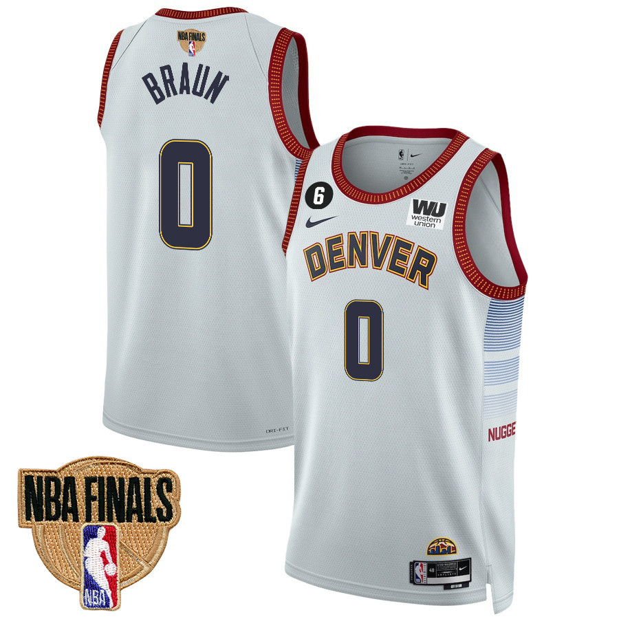 Christian Braun 0 Denver Nuggets Final Champions 2023 Swingman YOUTH Basketball Jersey - White - JS863 