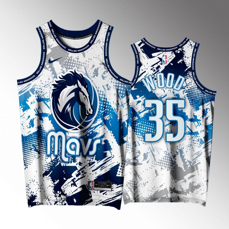 Christian Wood 35 Dallas Mavericks White Printing Men Basketball Jersey Splash City Exclusive Edition - JS787 