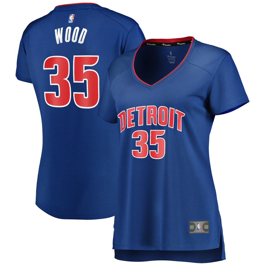 Christian Wood Detroit Pistons Fanatics Branded Women's Fast Break Replica Player Basketball Jersey - Icon Edition - Blue