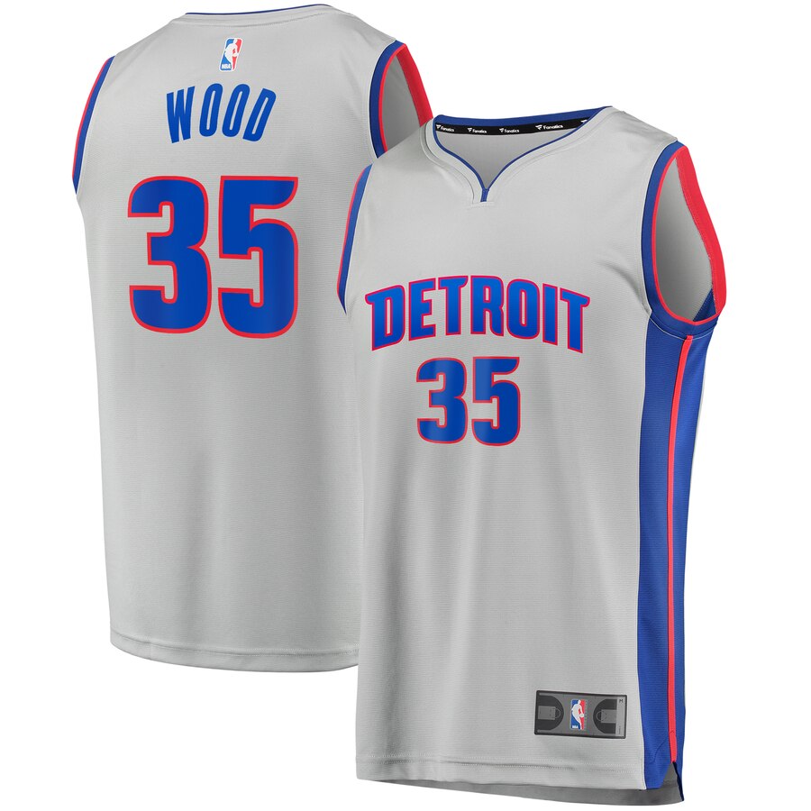 Christian Wood Detroit Pistons Fanatics Branded Youth Fast Break Replica Player Basketball Jersey - Statement Edition - Gray