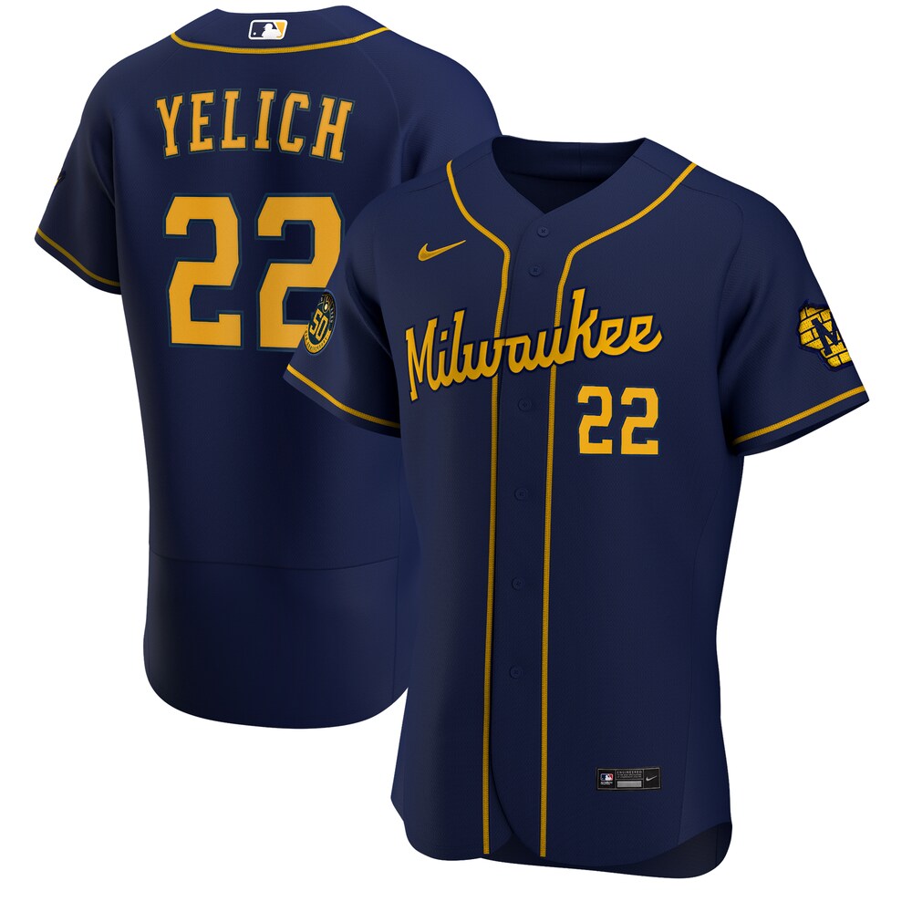 Christian Yelich Milwaukee Brewers Alternate 2020 Player Jersey - Navy