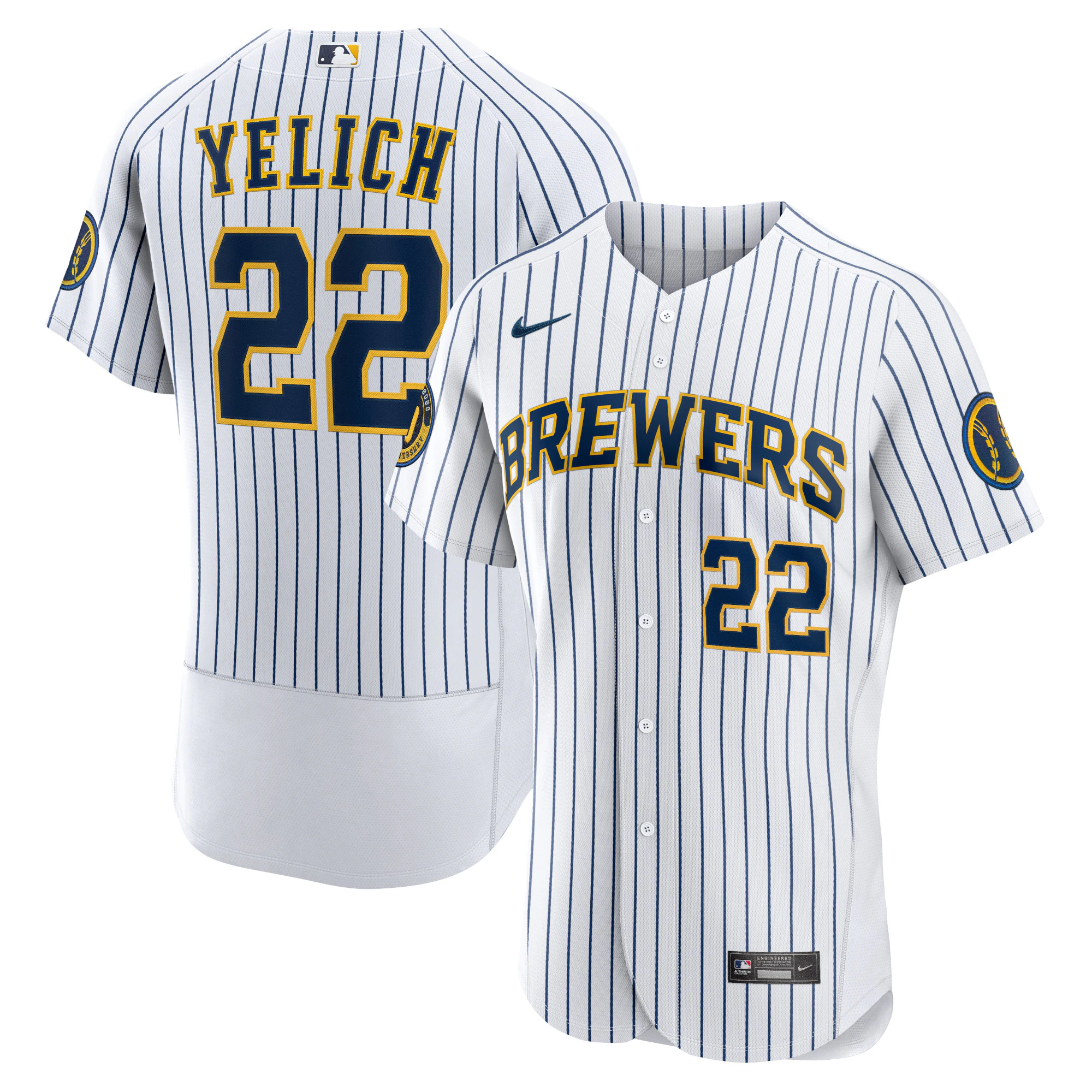 Christian Yelich Milwaukee Brewers Alternate Authentic Player Jersey – White