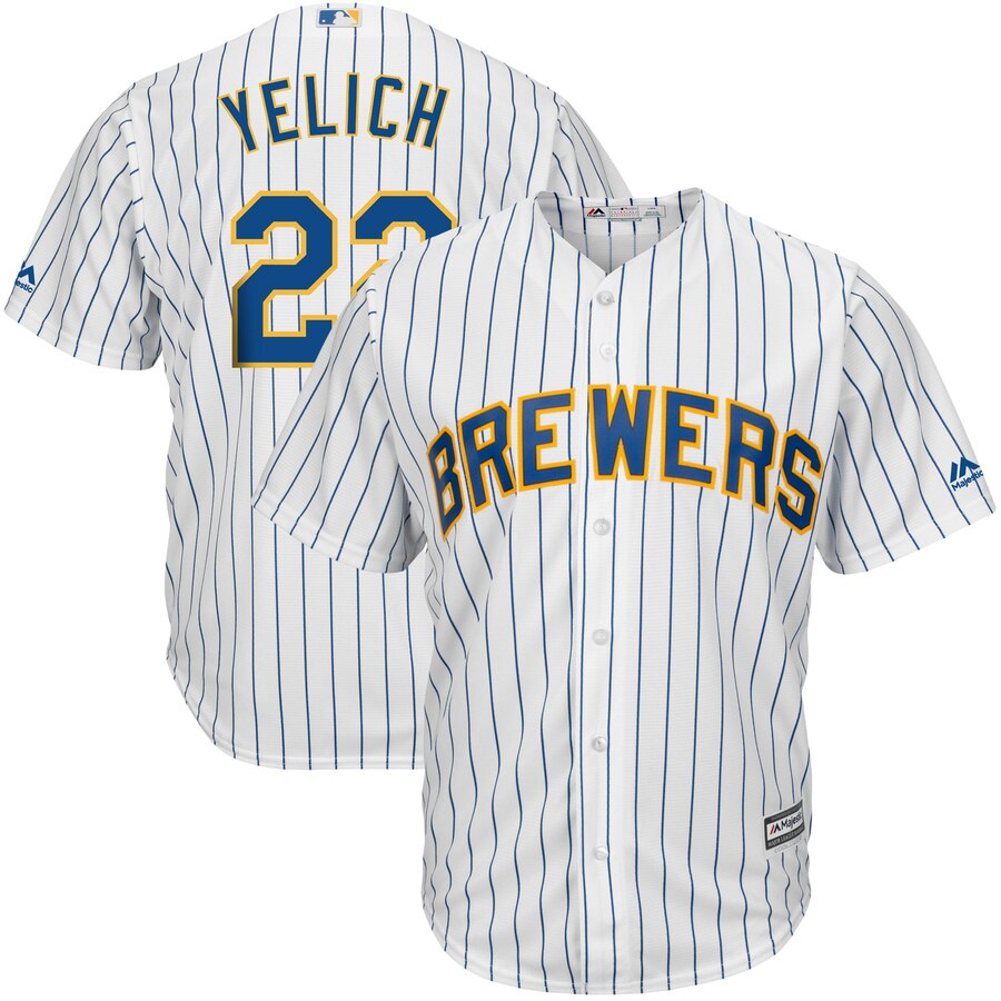 Christian Yelich Milwaukee Brewers Majestic Big And Tall Alternate Cool Base Player Jersey - White