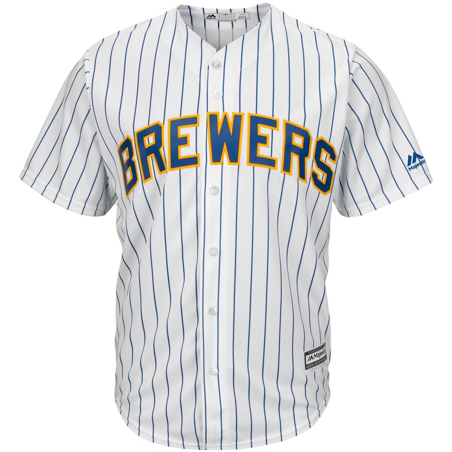 Alternative view of Christian Yelich Milwaukee Brewers Majestic Big And Tall Alternate Cool Base Player Jersey - White