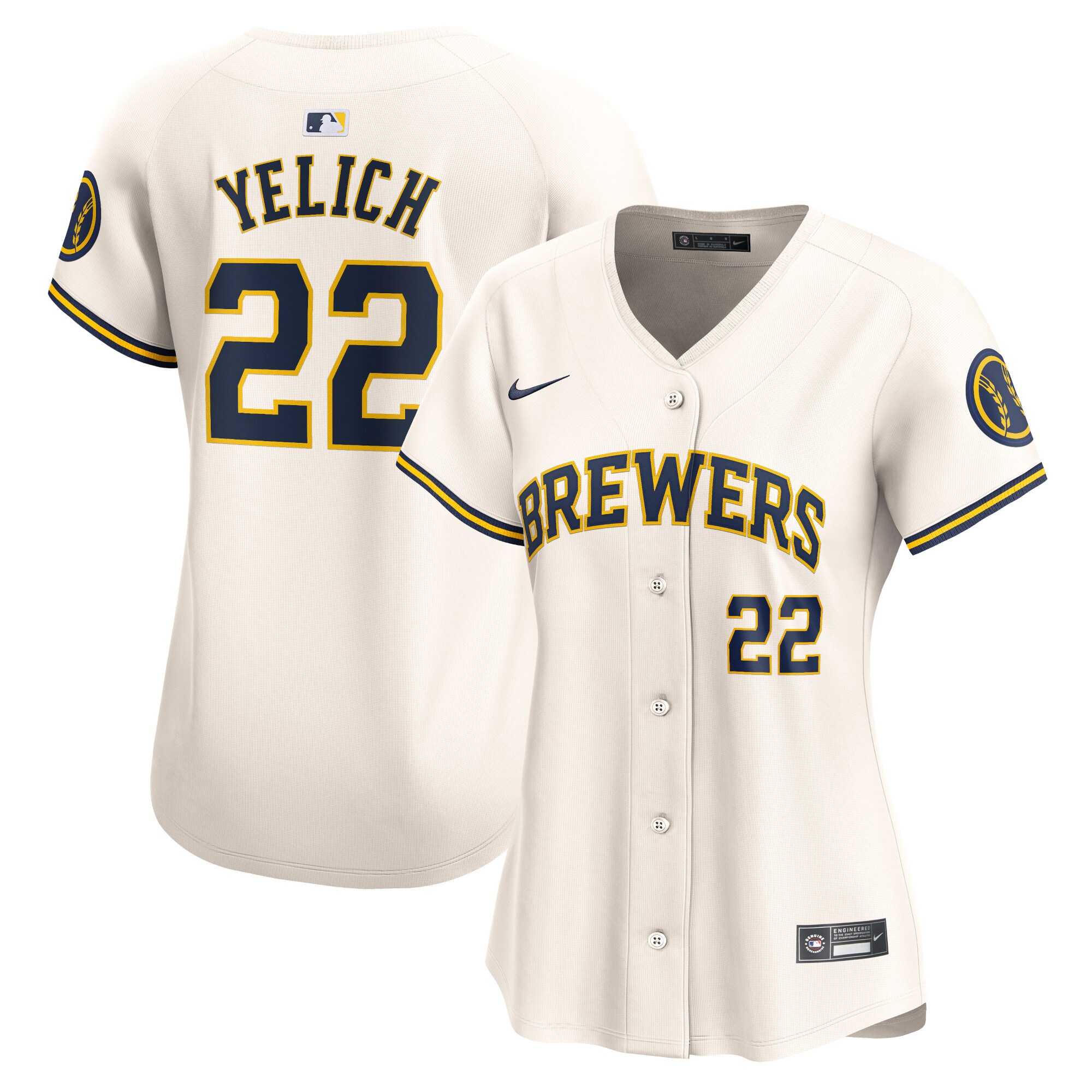Christian Yelich Milwaukee Brewers Women's Home Limited Player Jersey - Cream