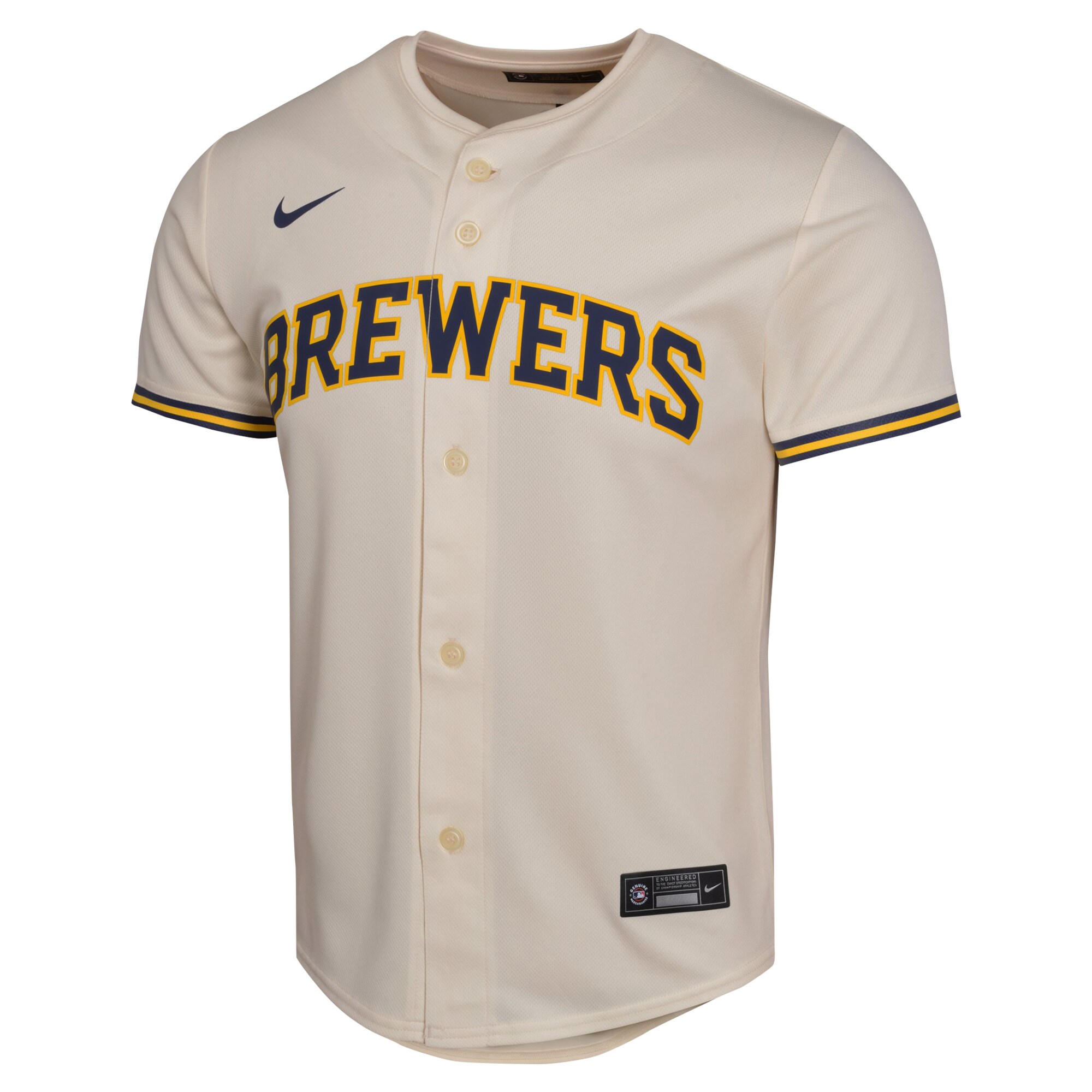 Alternative view of Christian Yelich Milwaukee Brewers Youth Home Game Player Jersey - Cream