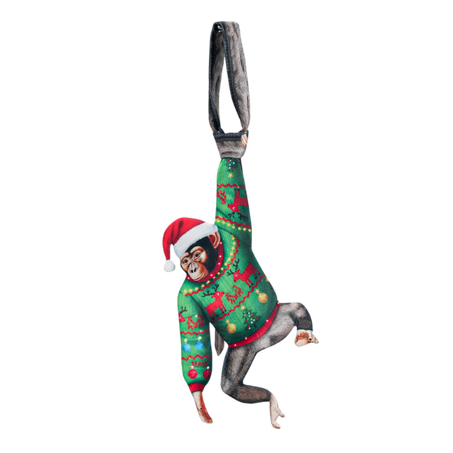 Alternative view of Christmas Monkey Novelty Tie - Funny Animal Tie, Holiday Gift, Taffeta Silk