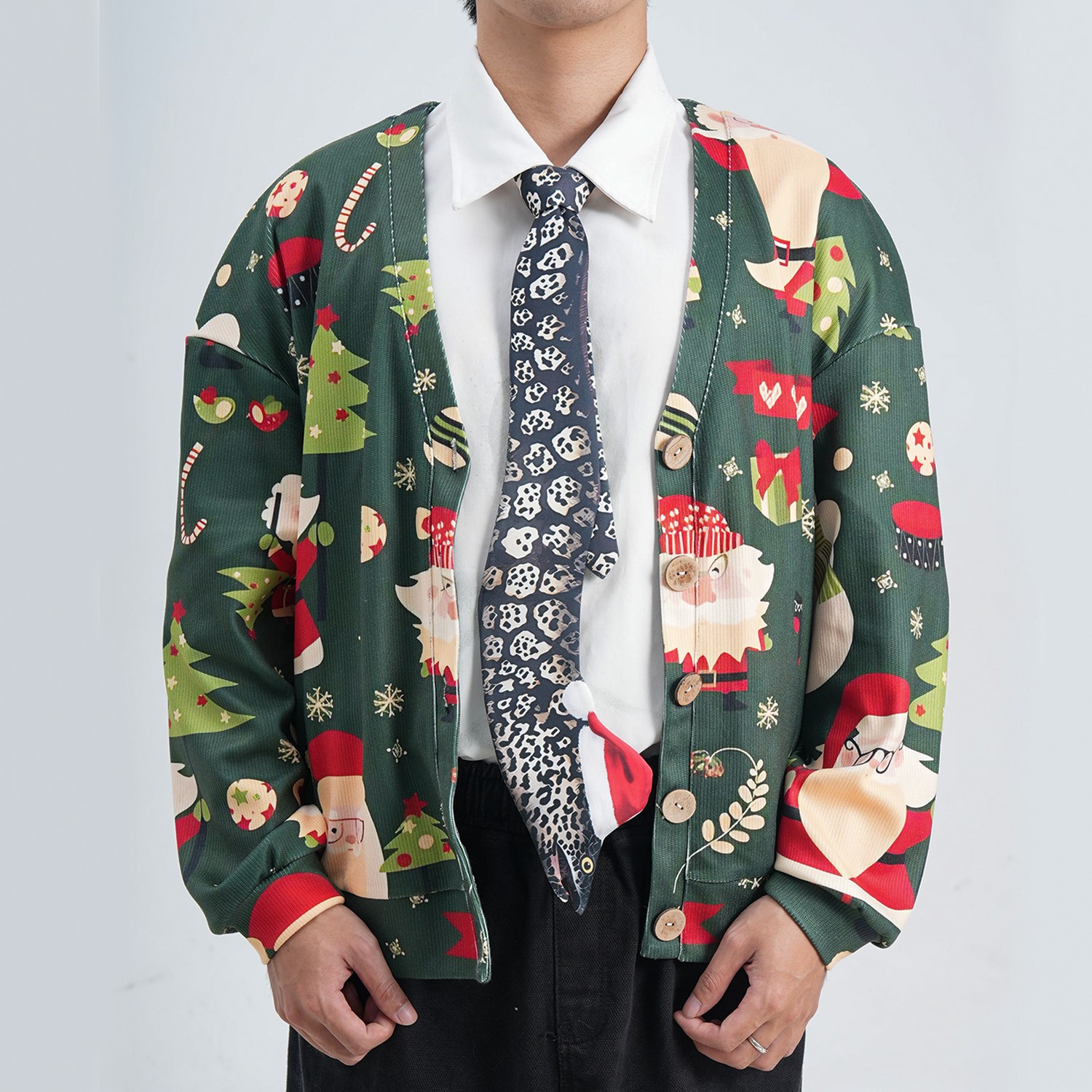 Christmas Novelty Spotted Eel Tie - Animals Shape Necktie - Funny Holiday Gift for Men