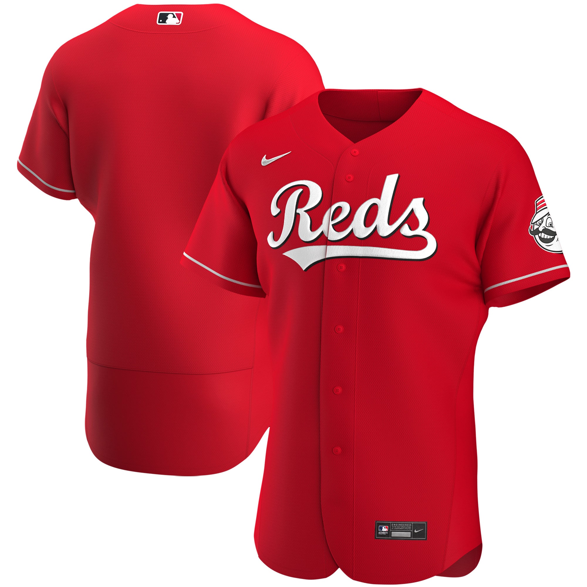 Cincinnati Reds Alternate Authentic Team Logo Baseball Jersey - Red