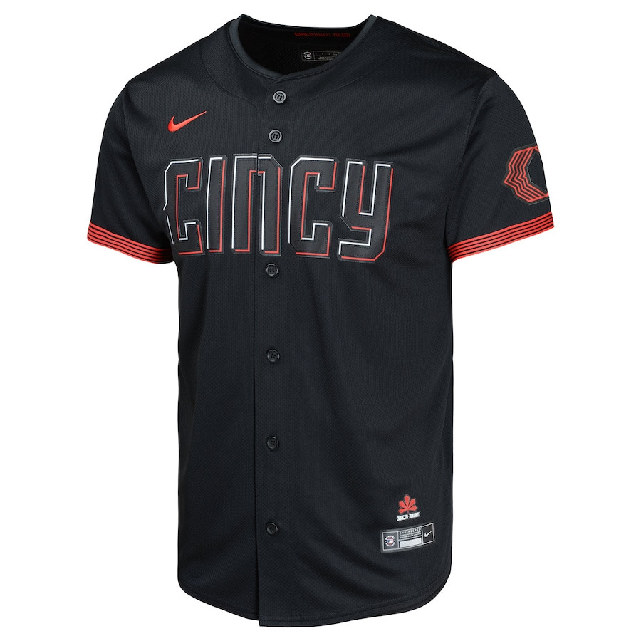 Alternative view of Cincinnati Reds City Connect Limited YOUTH Baseball Jersey - Black