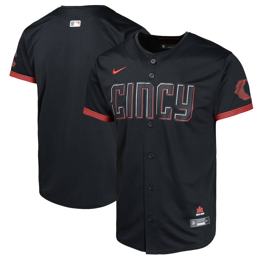 Cincinnati Reds City Connect Limited YOUTH Baseball Jersey - Black