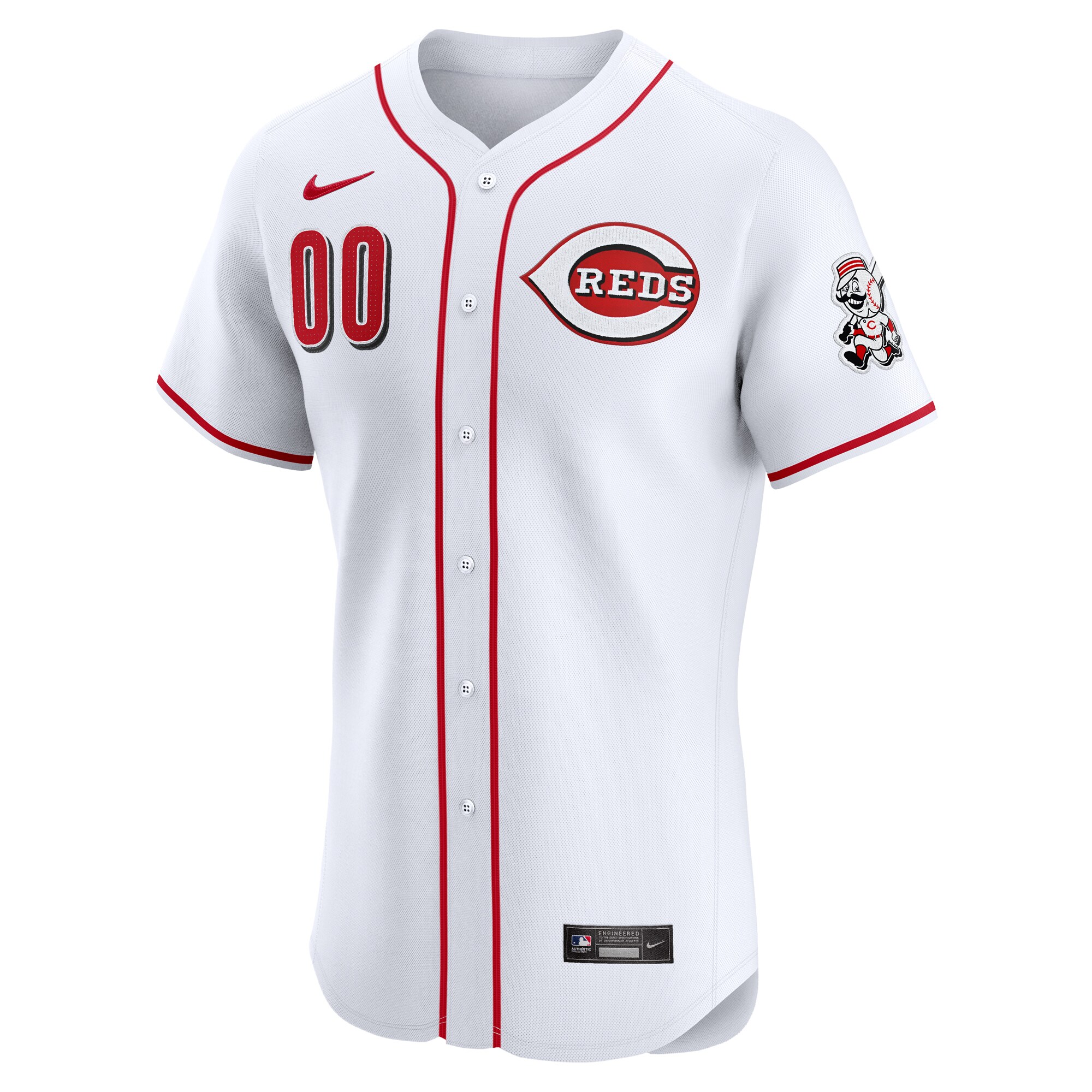Alternative view of Cincinnati Reds Home Elite Pick-a-player Retired Roster Baseball Jersey - White