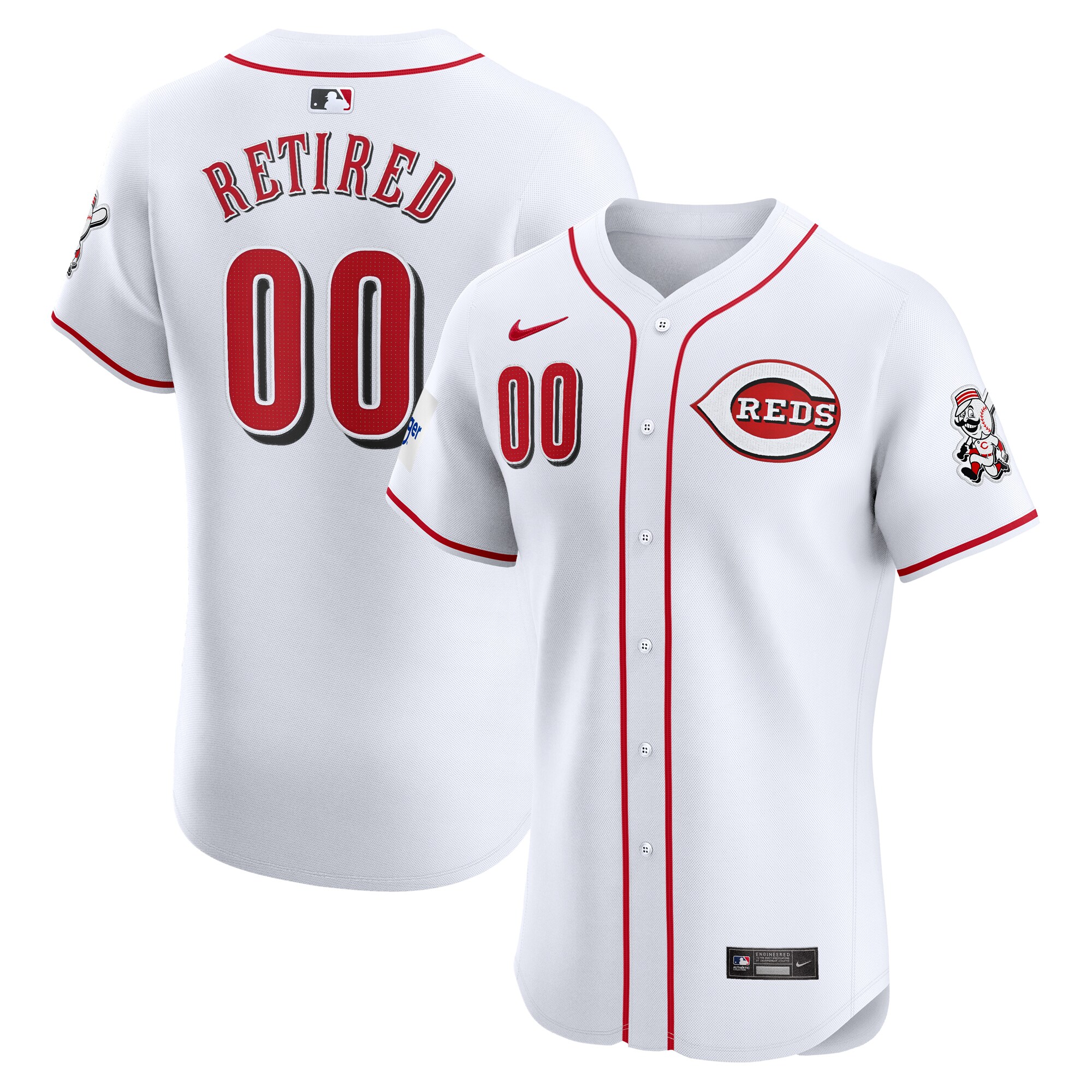 Cincinnati Reds Home Elite Pick-a-player Retired Roster Patch Baseball Jersey - White