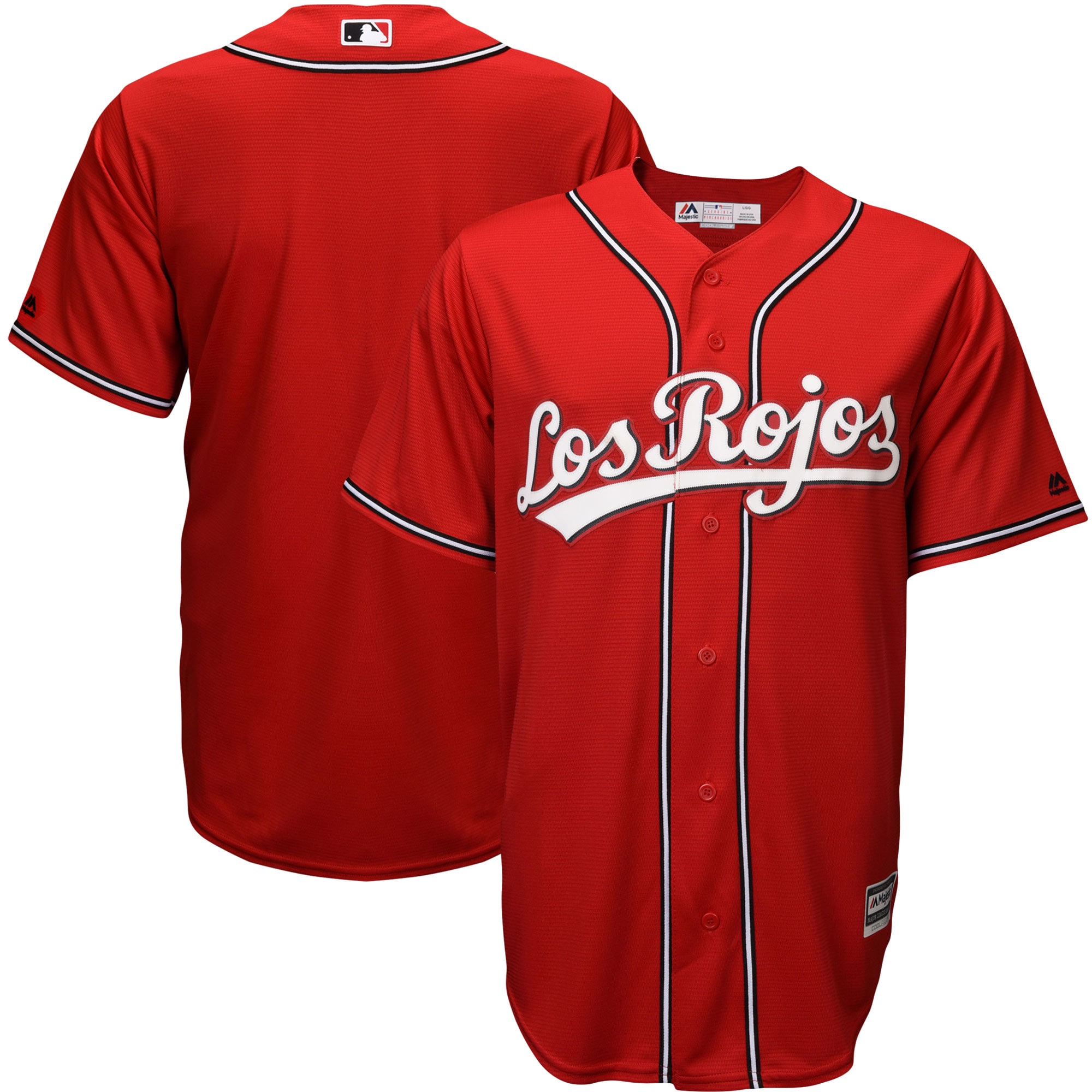 Alternative view of Cincinnati Reds Majestic Alternate Los Rojos Cool Base Jersey – Scarlet