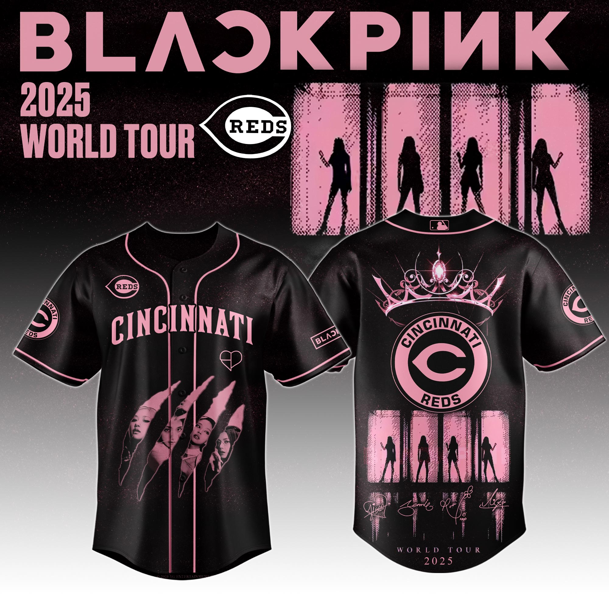 Cincinnati Reds Mlb X Blackpink All Star Baseball Jersey