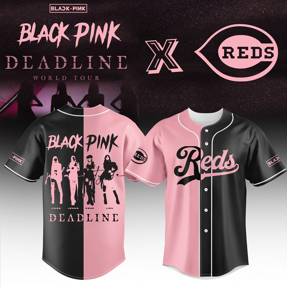 Cincinnati Reds Mlb X Blackpink Baseball Jersey