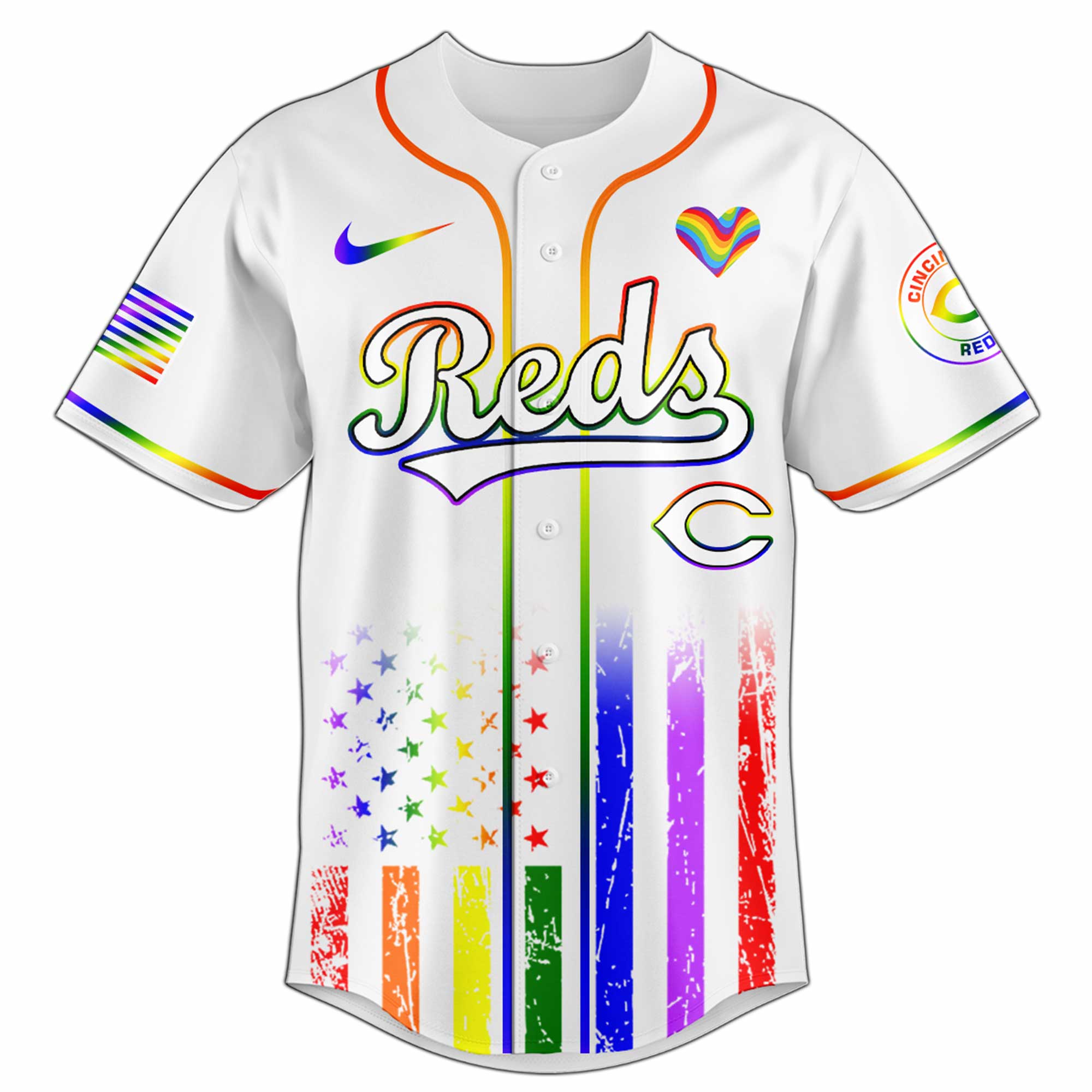 Alternative view of Cincinnati Reds Mlb X Happy Pride Month Limited Edition Jersey 2025