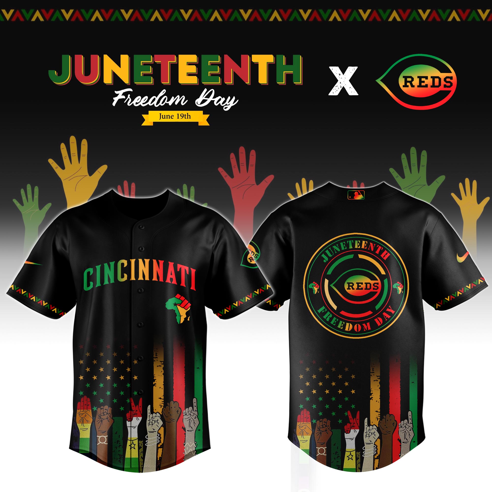 Cincinnati Reds Mlb X Juneteenth Baseball Jersey 2025