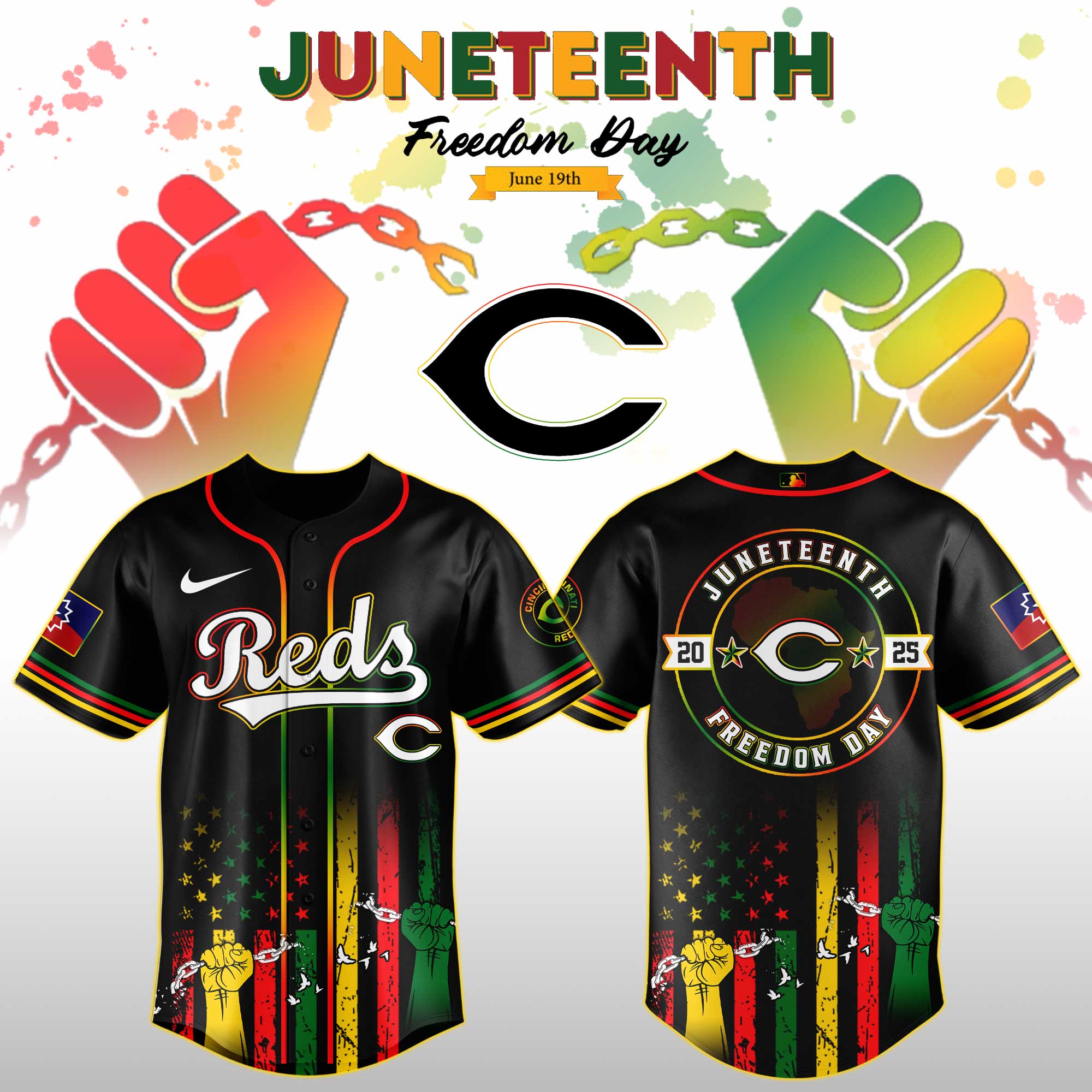 Cincinnati Reds Mlb X Juneteenth Day Jersey Edition Jersey 2025