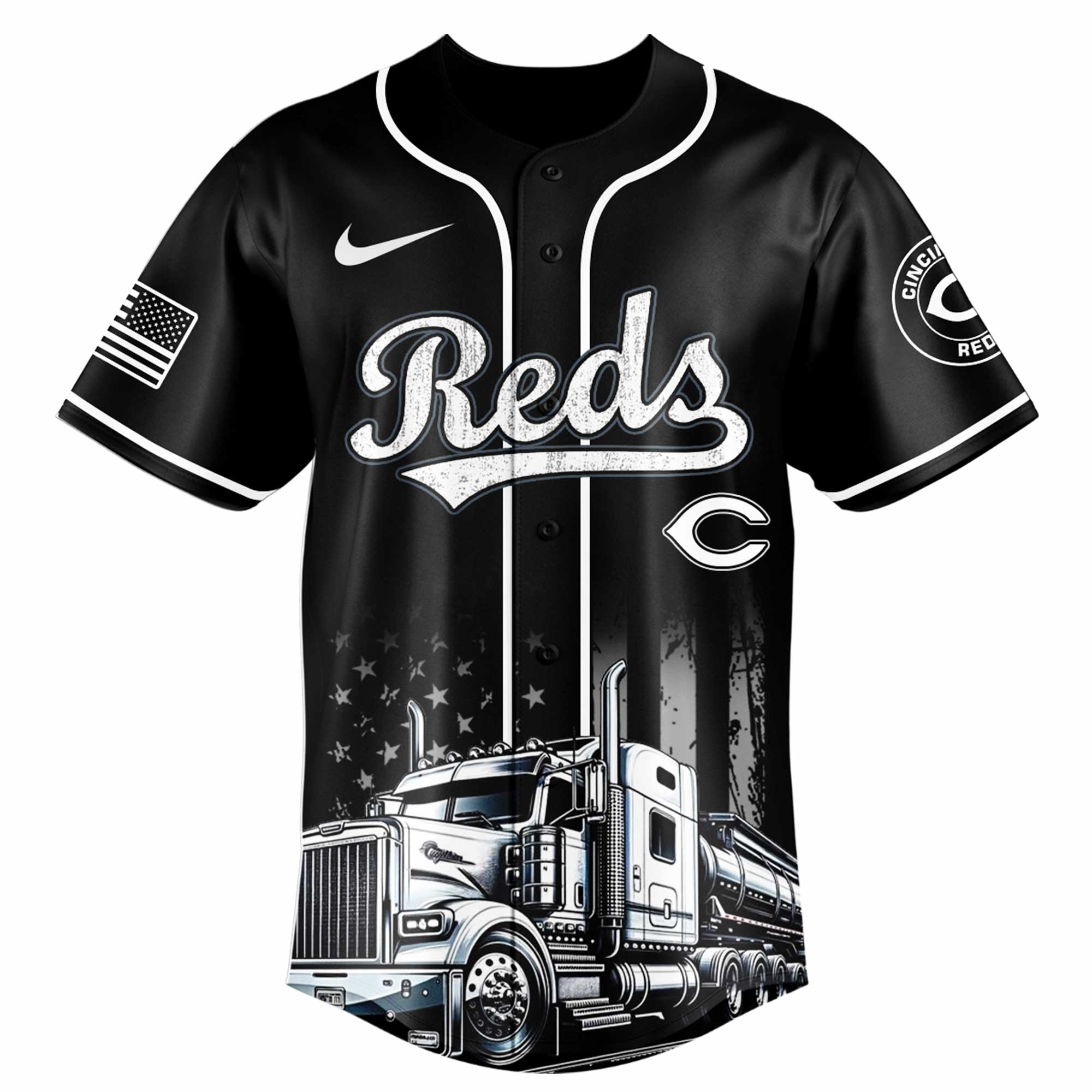 Alternative view of Cincinnati Reds Mlb X Nation Truck Driver Appreciation Week Limited Edition Jersey 2025