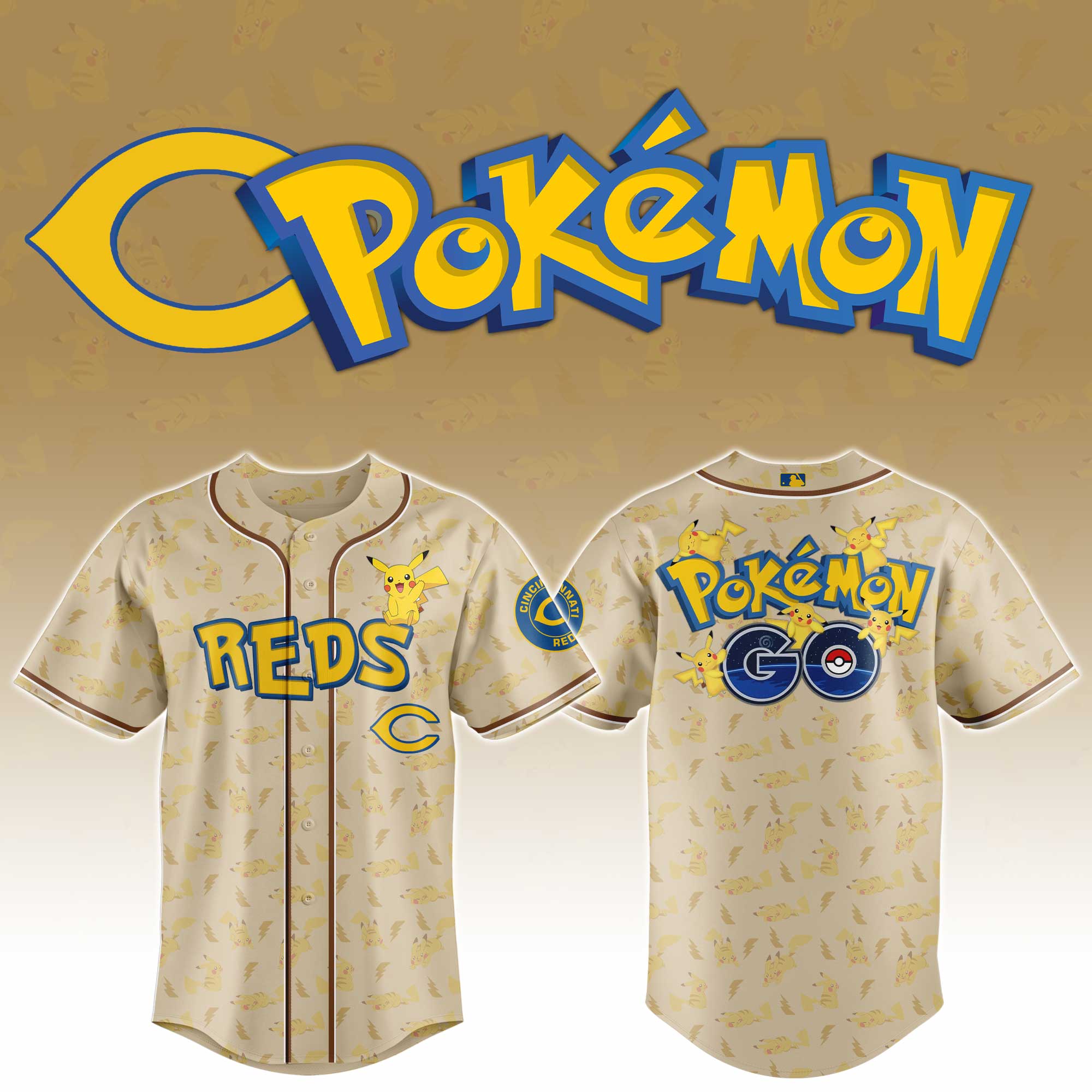 Cincinnati Reds Mlb X Pokemon Go Baseball Jersey