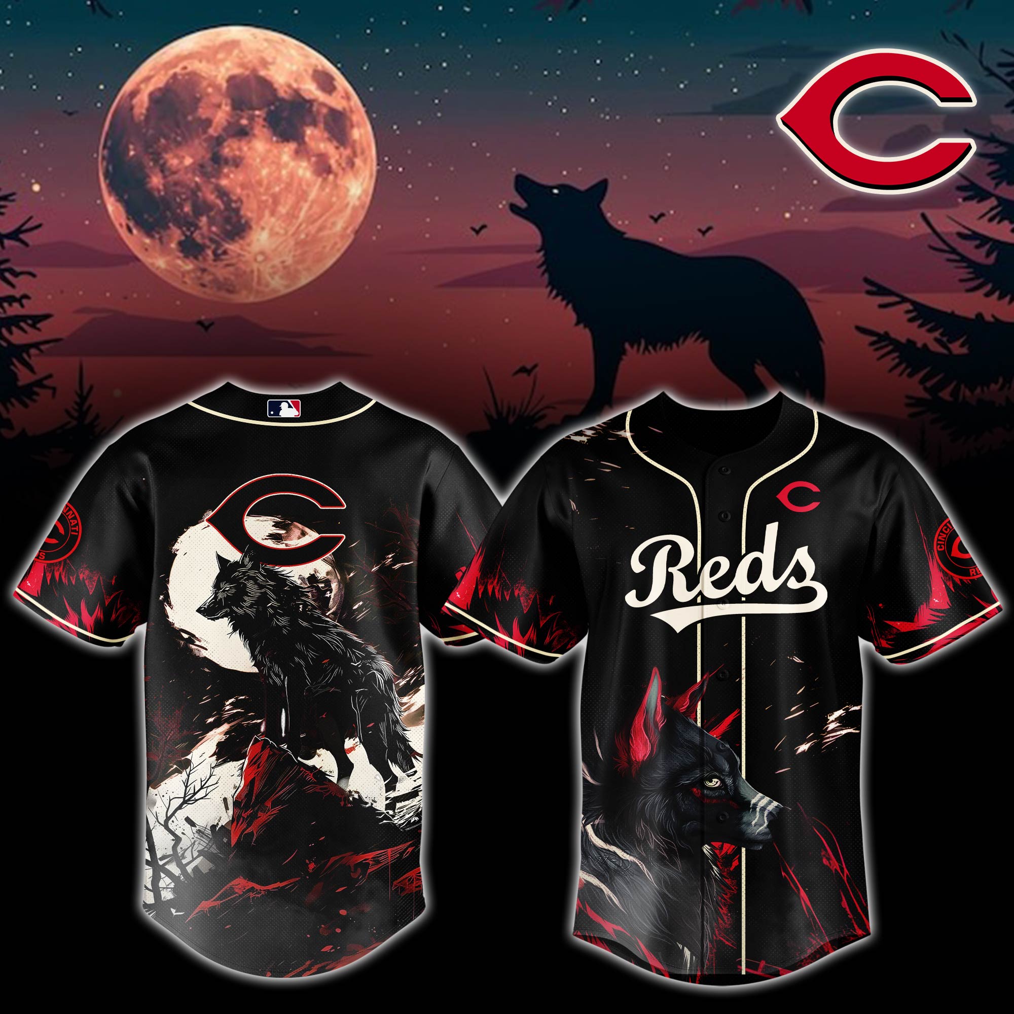 Cincinnati Reds Mlb X Wolf Baseball Jersey
