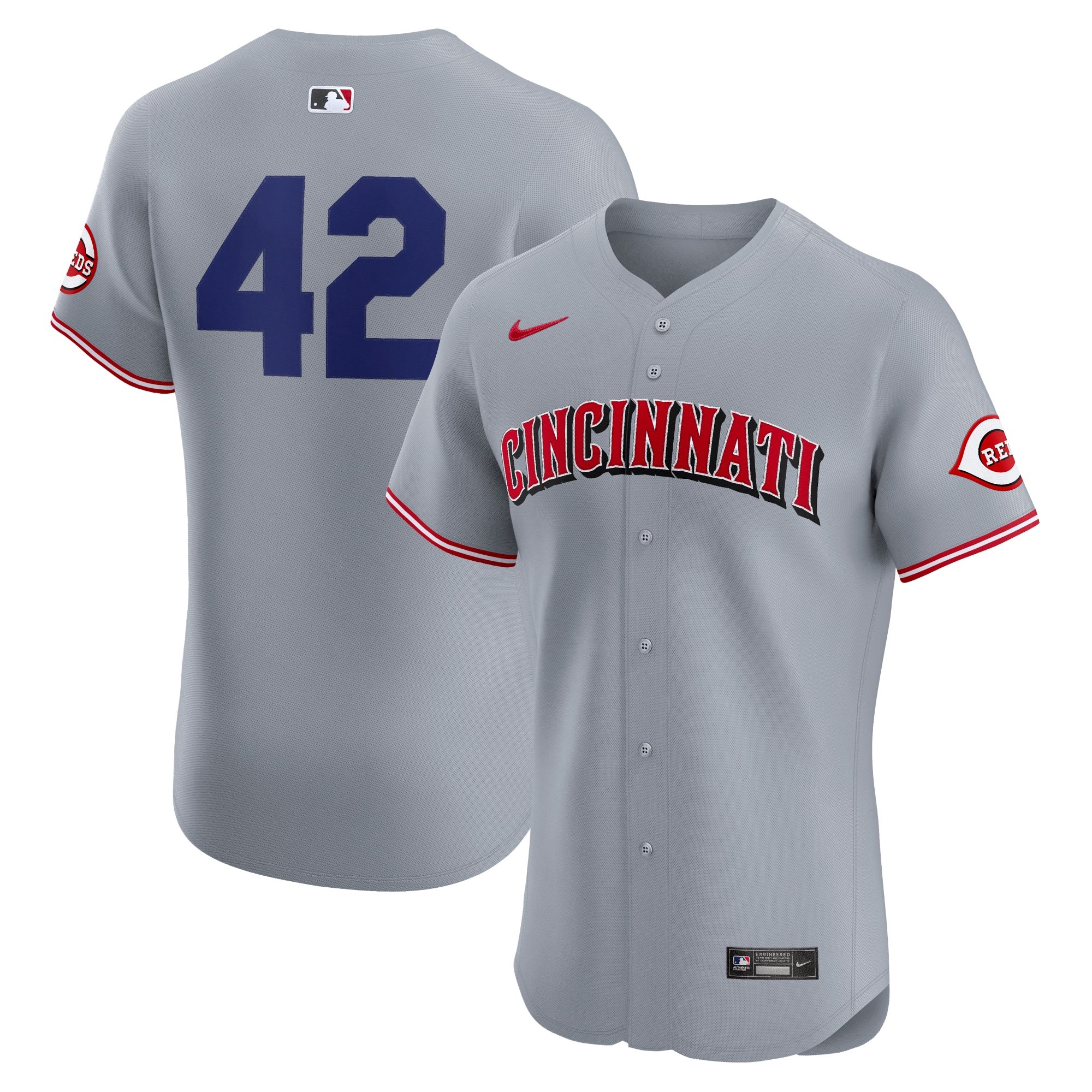 Cincinnati Reds Road 2024 Jackie Robinson Day Elite Jersey - Gray