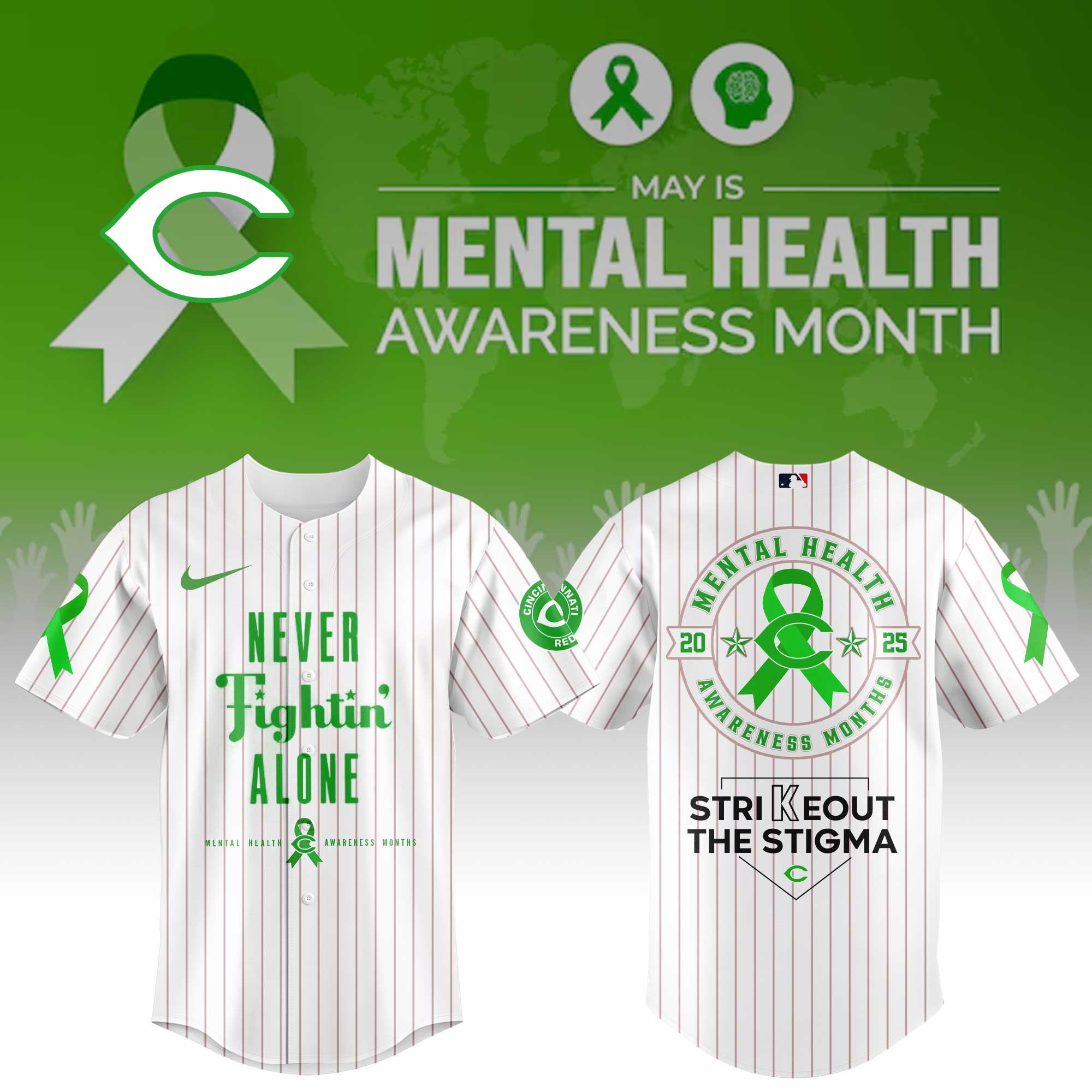 Cincinnati Reds Special Mental Health Awareness Week Limited Edition Jersey