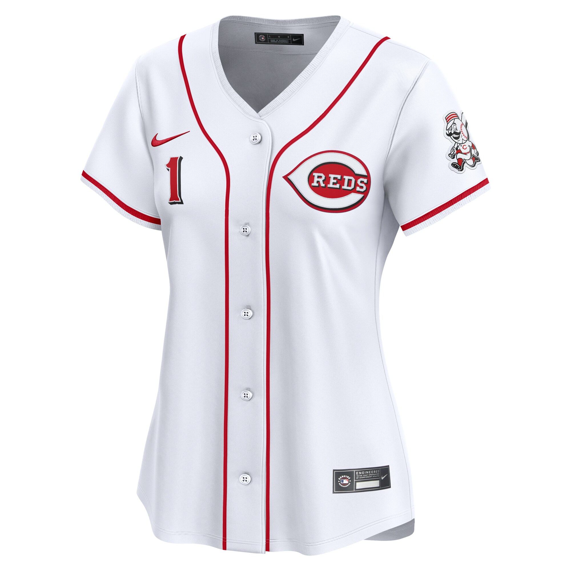 Alternative view of Cincinnati Reds Women's #1 Mom Home Limited Baseball Jersey - White