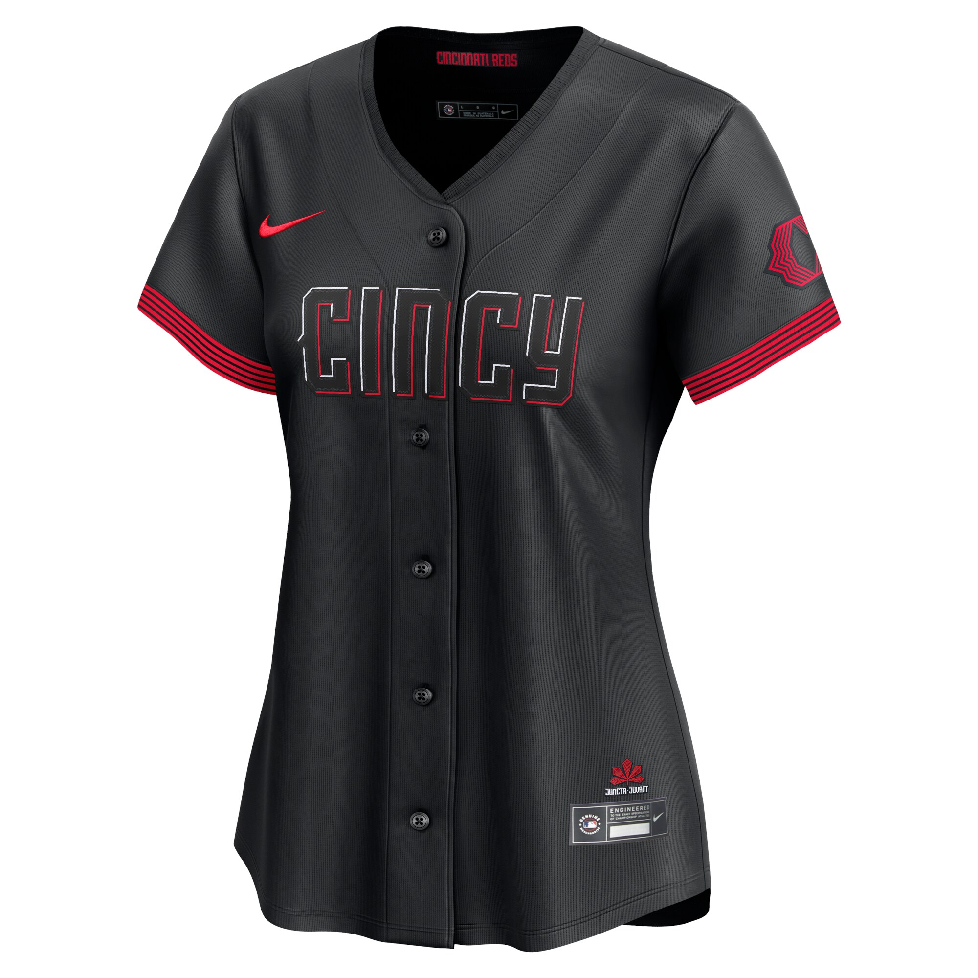 Alternative view of Cincinnati Reds Women's City Connect Limited Baseball Jersey - Black
