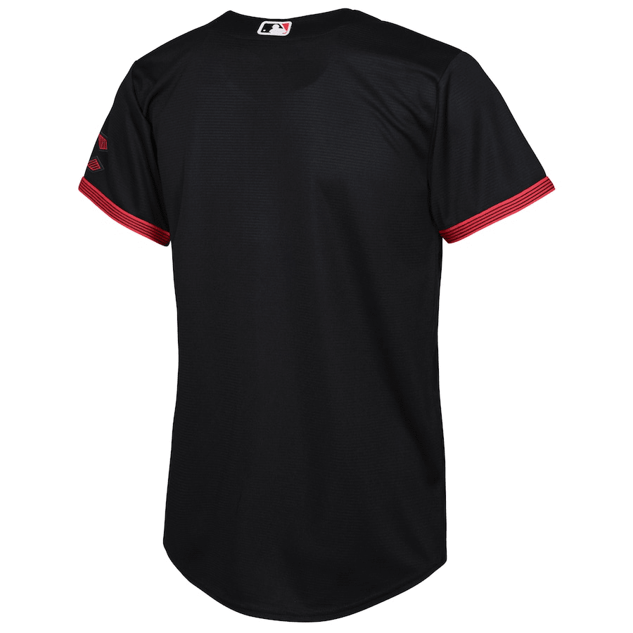 Alternative view of Cincinnati Reds Youth 2023 City Connect Baseball Jersey - Black