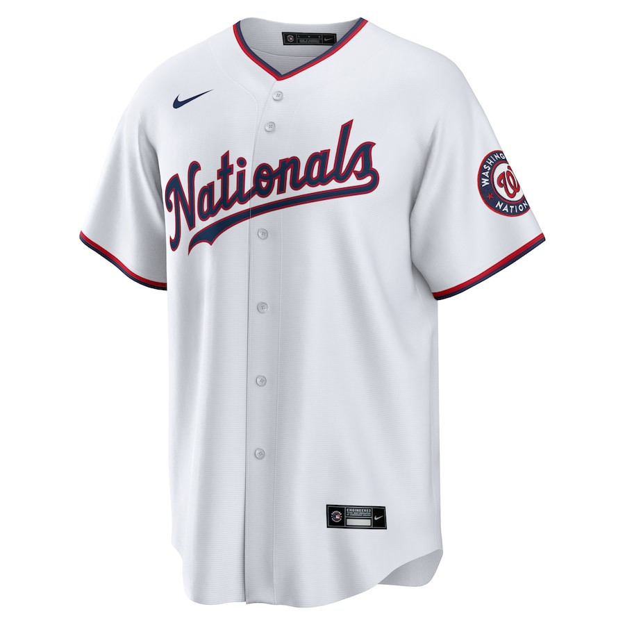 Alternative view of CJ Abrams 5 Washington Nationals Home Men Baseball Jersey - White - JS448 