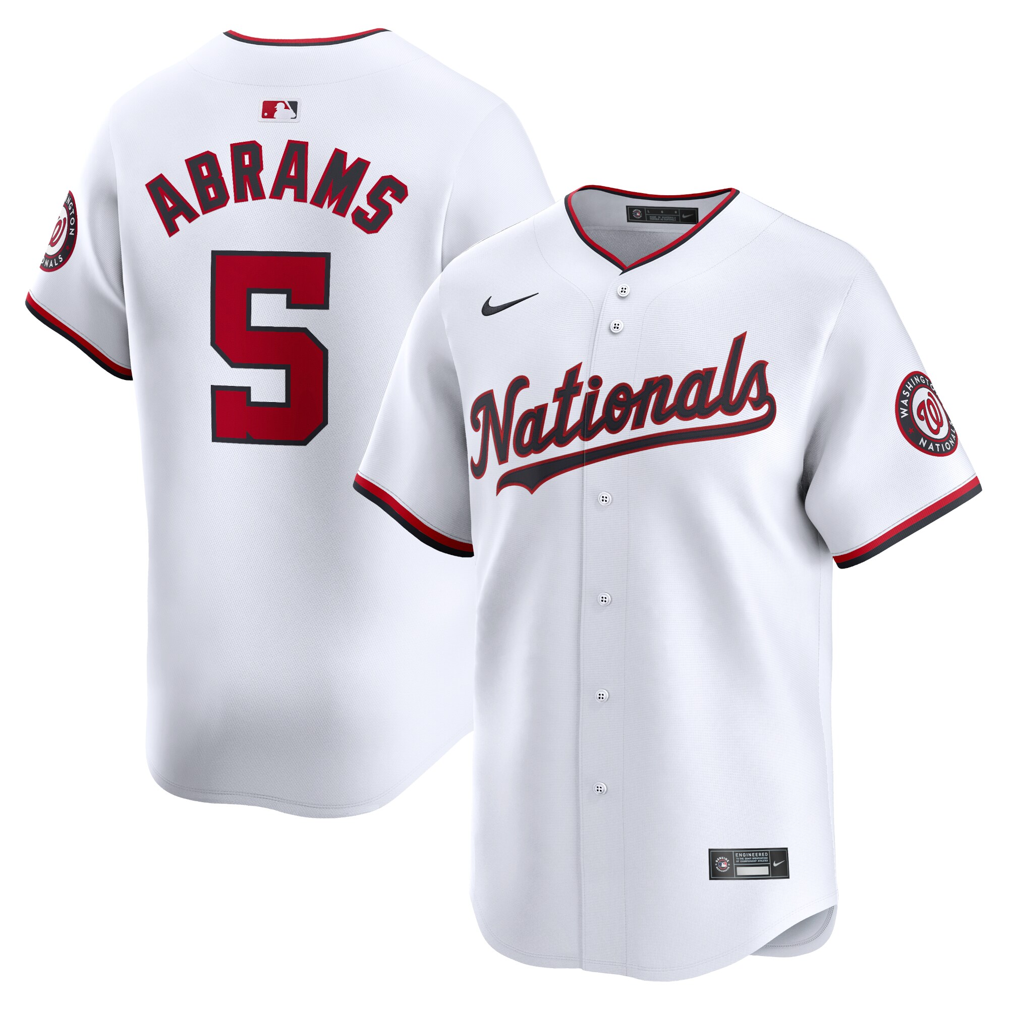 Cj Abrams Washington Nationals Home Limited Player Baseball Jersey - White