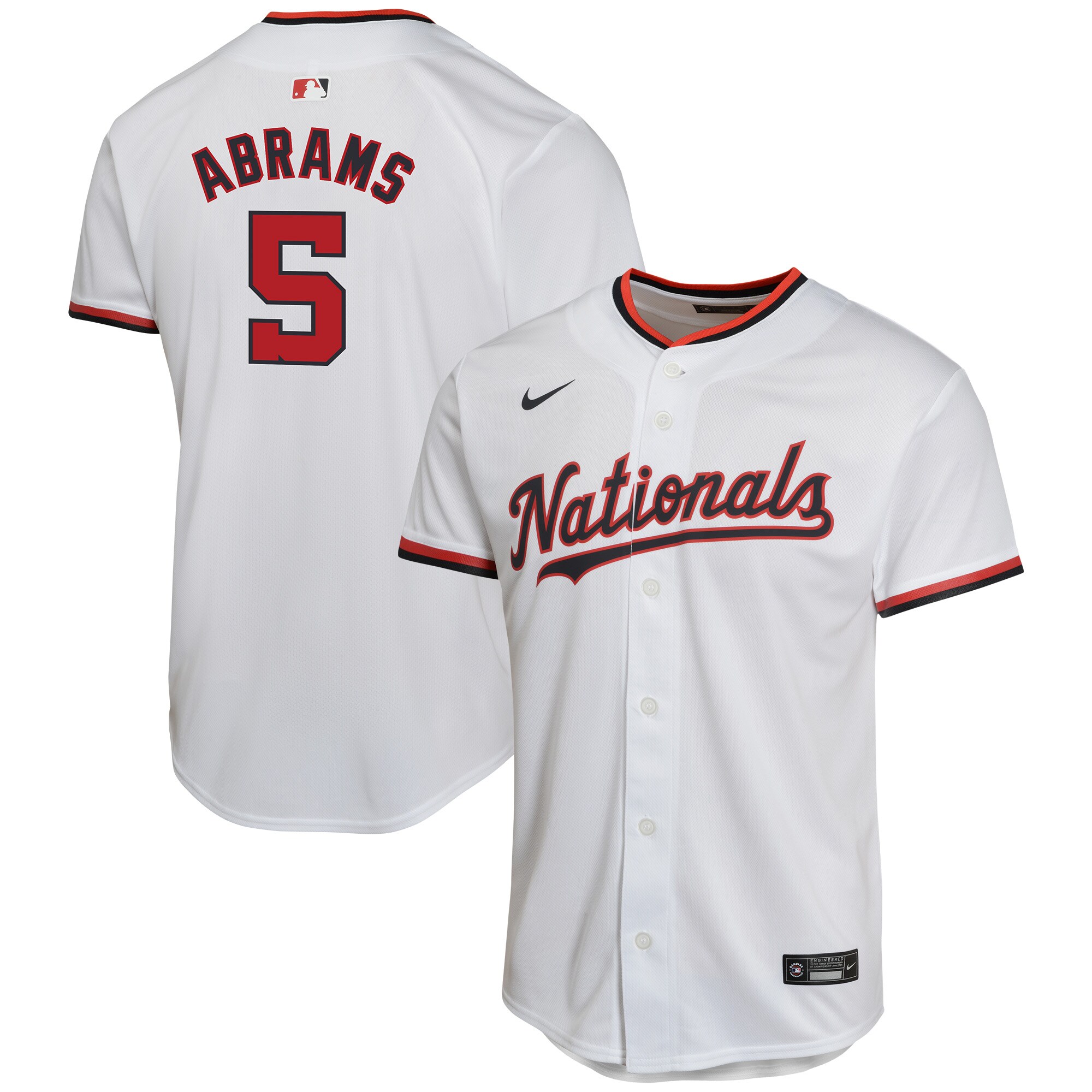 Cj Abrams Washington Nationals Youth Home Game Player Baseball Jersey - White
