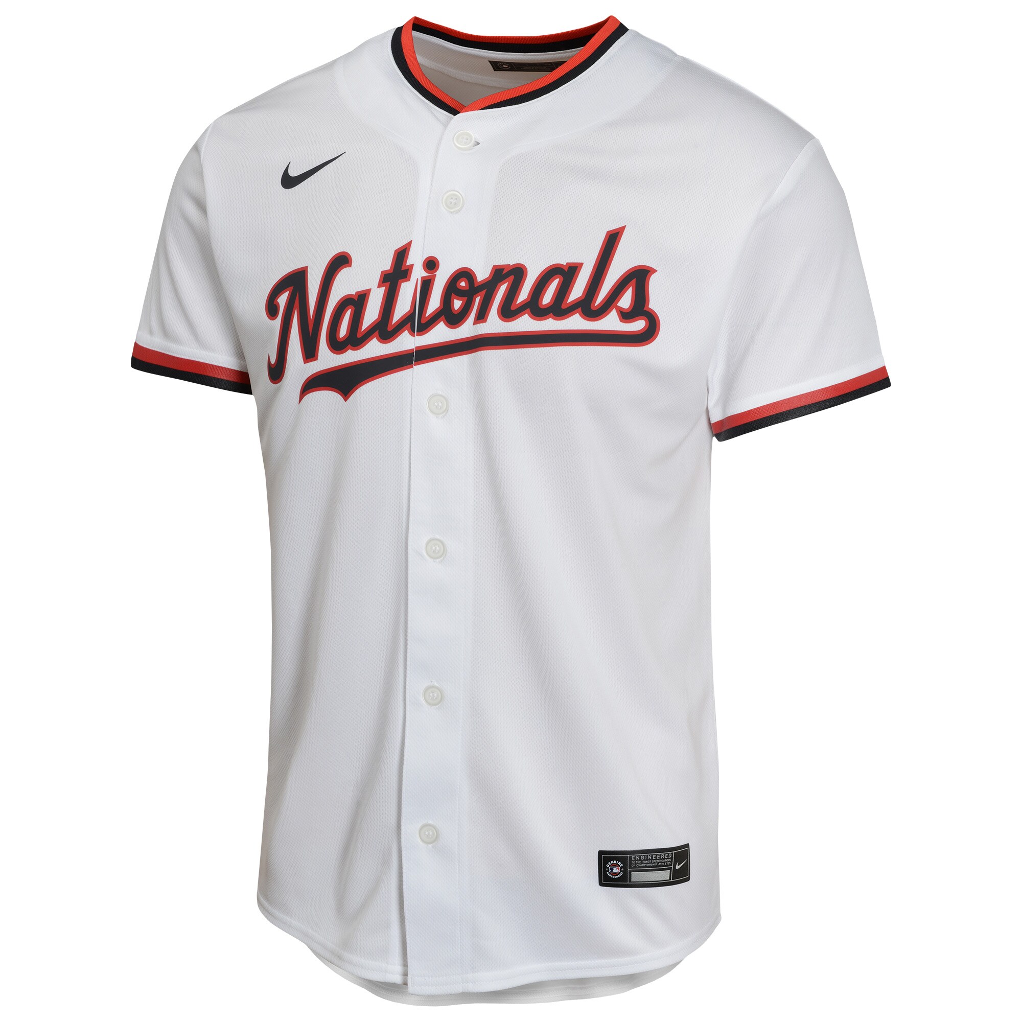 Alternative view of Cj Abrams Washington Nationals Youth Home Game Player Baseball Jersey - White